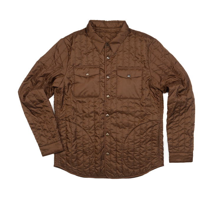 Microspin Shirt Jacket in Brown