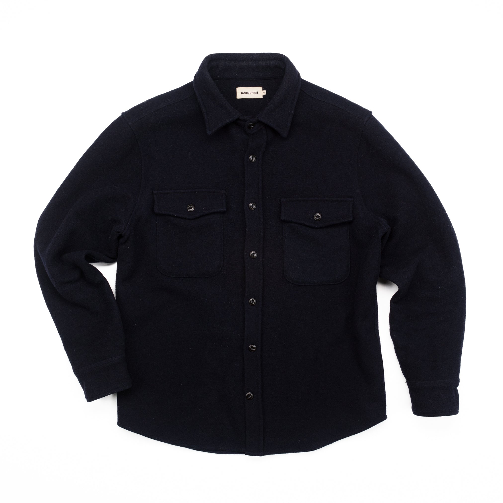 Maritime Shirt in Navy Wool - L