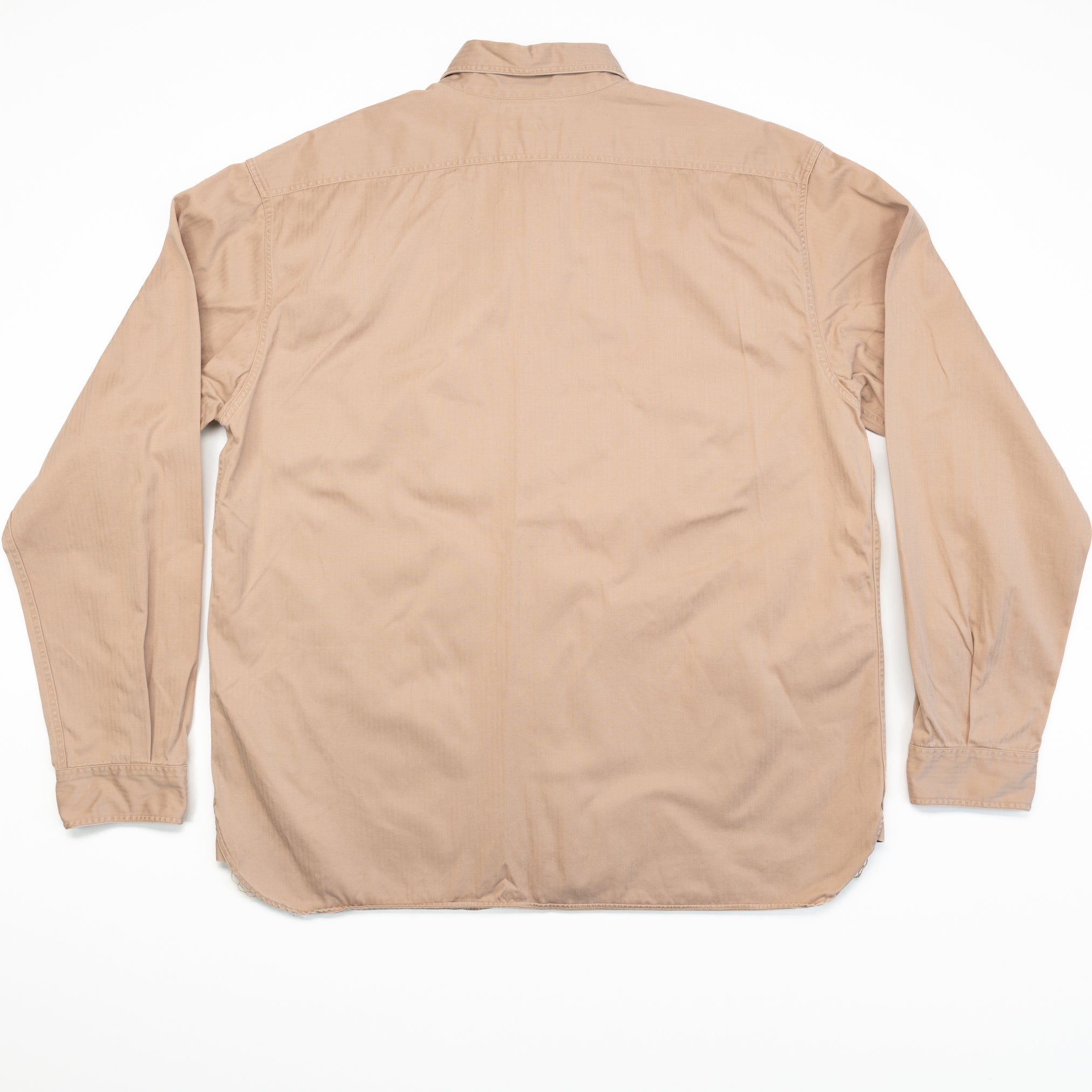 Herringbone Work Shirt in Beige - XXL