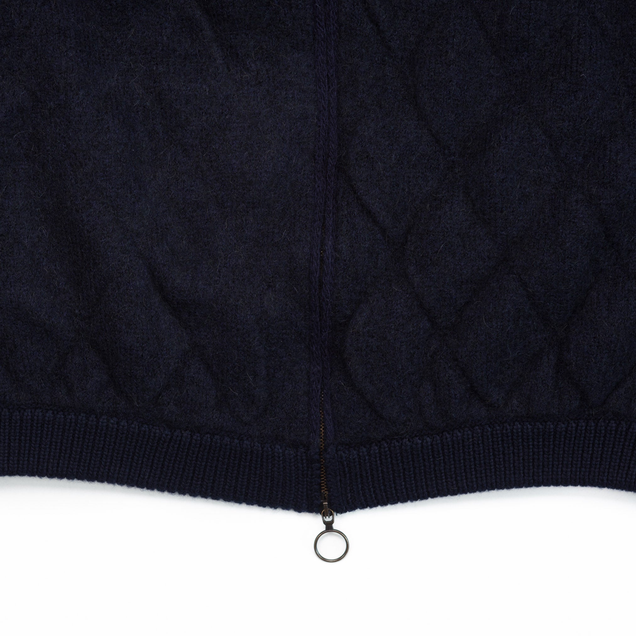 The Quilted Wool Bomber in Navy