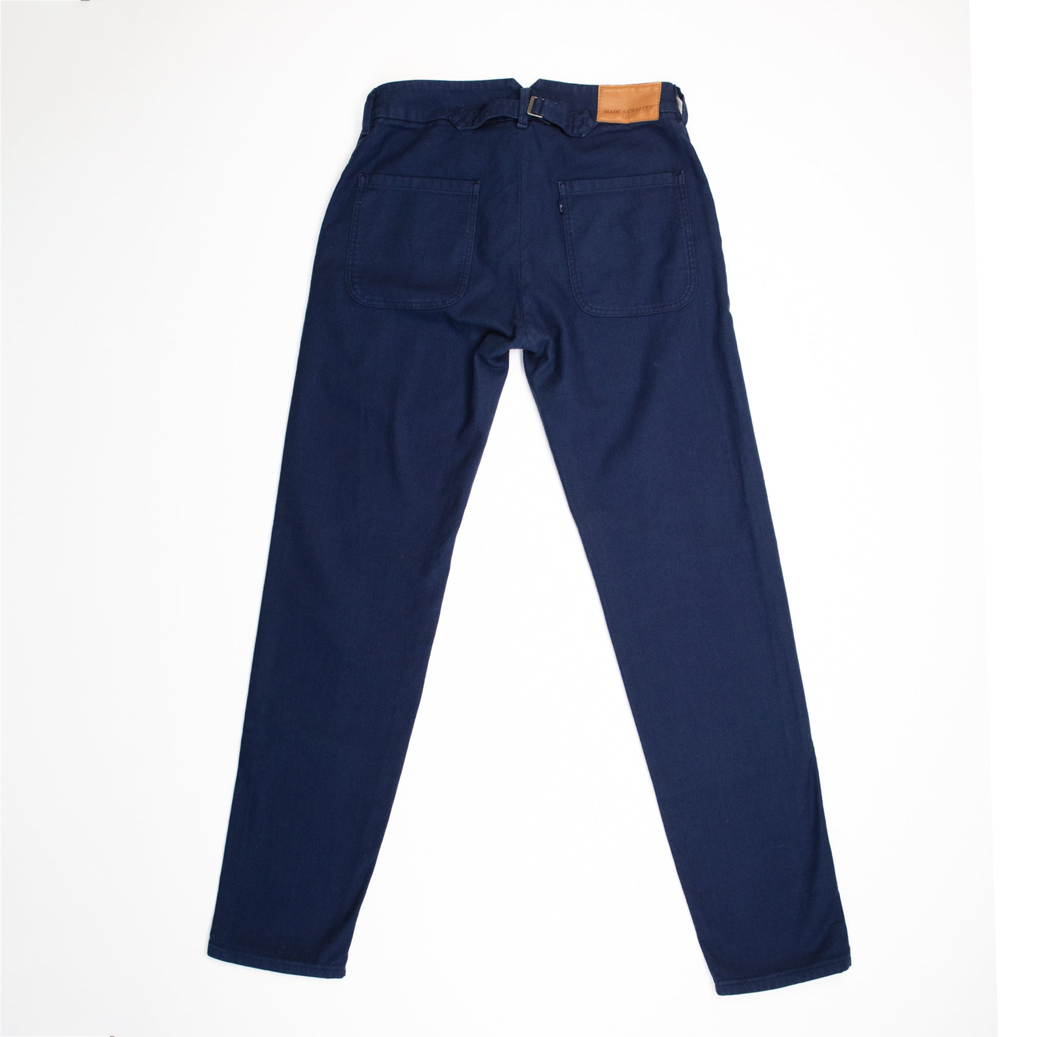 Navy Herringbone Chinos - 28