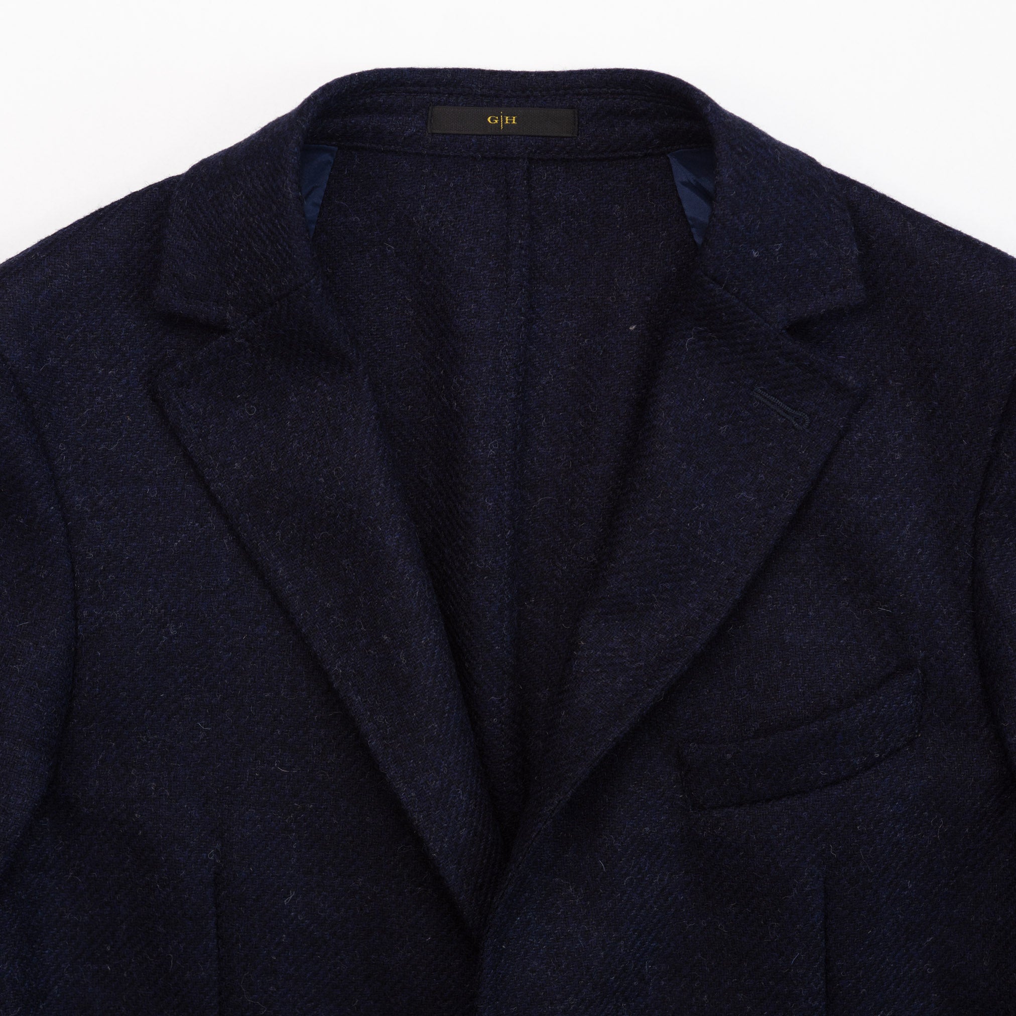 Blazer in Navy Harris Tweed Wool