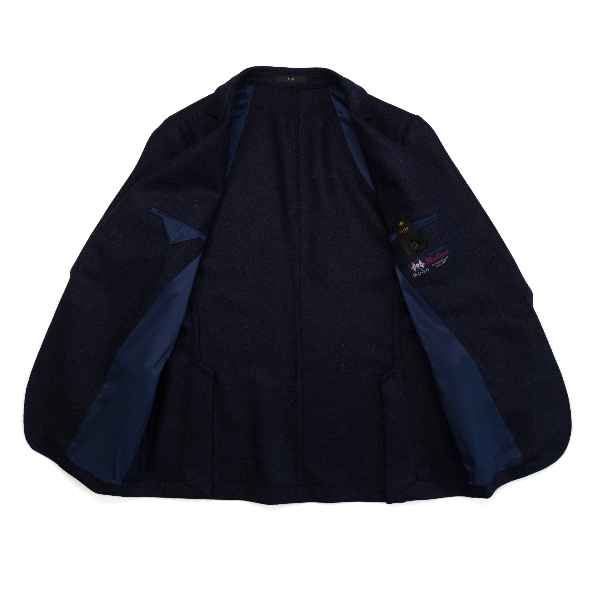 Blazer in Navy Harris Tweed Wool