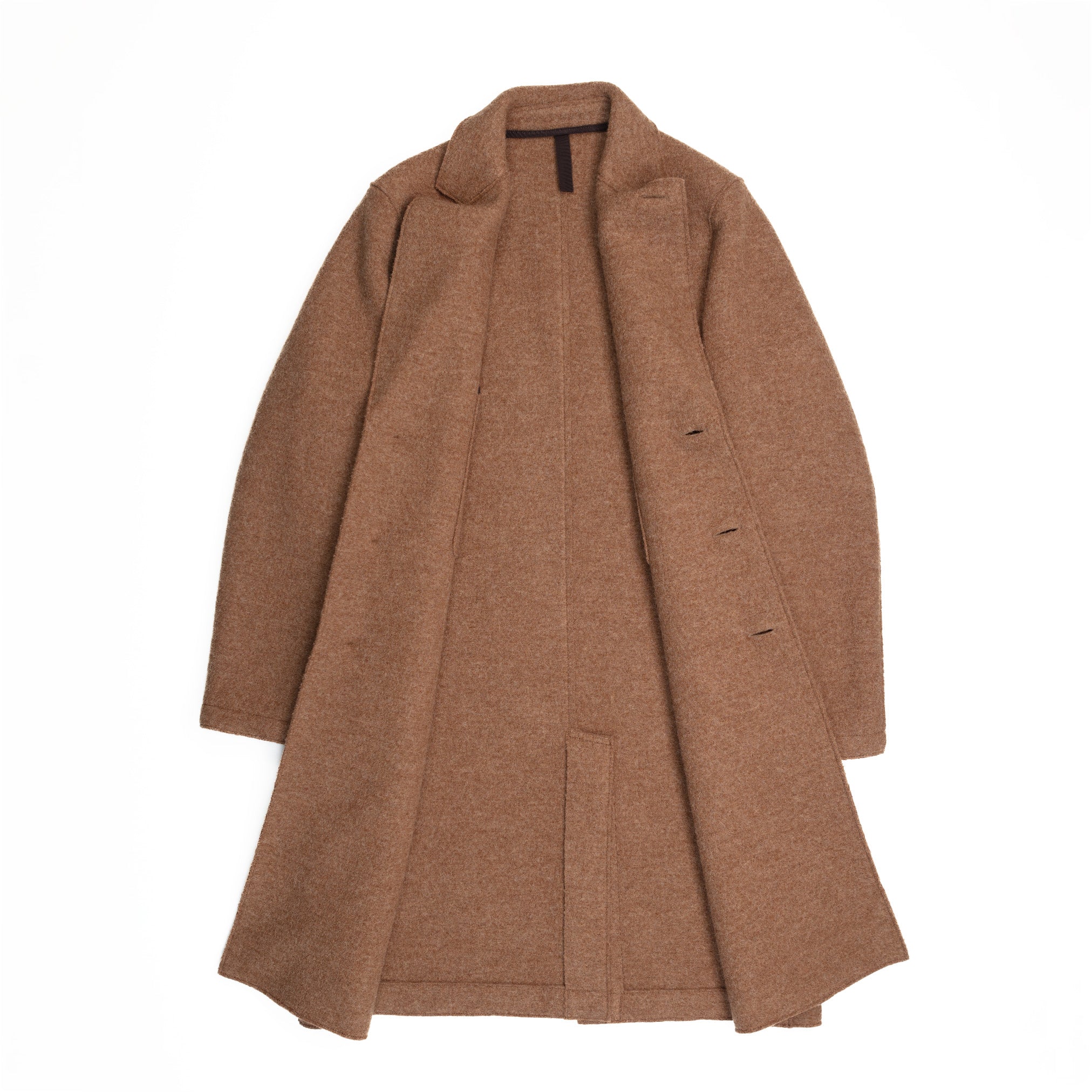 Coat in Tan Melange Wool