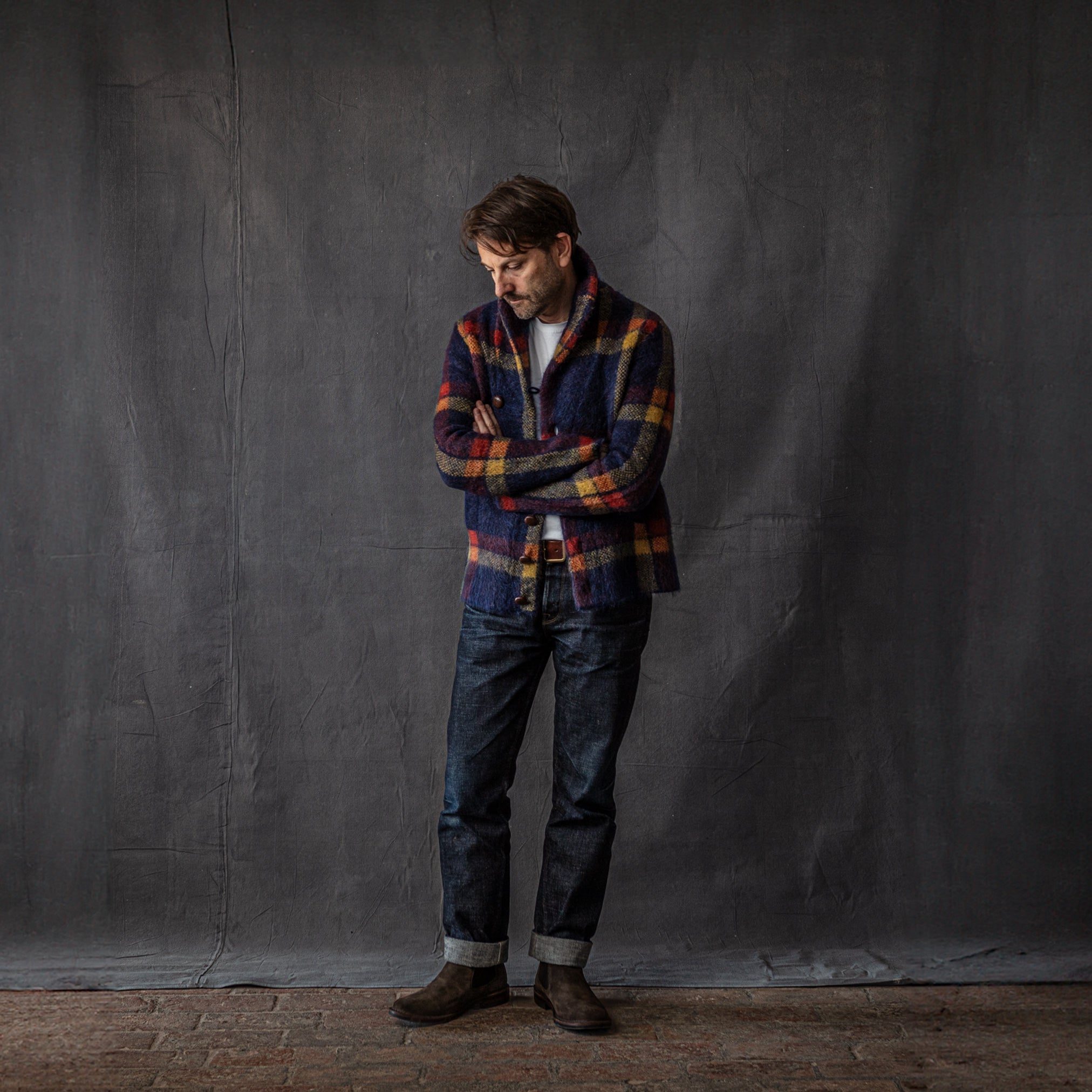 Mohair Jacket in Blue Plaid