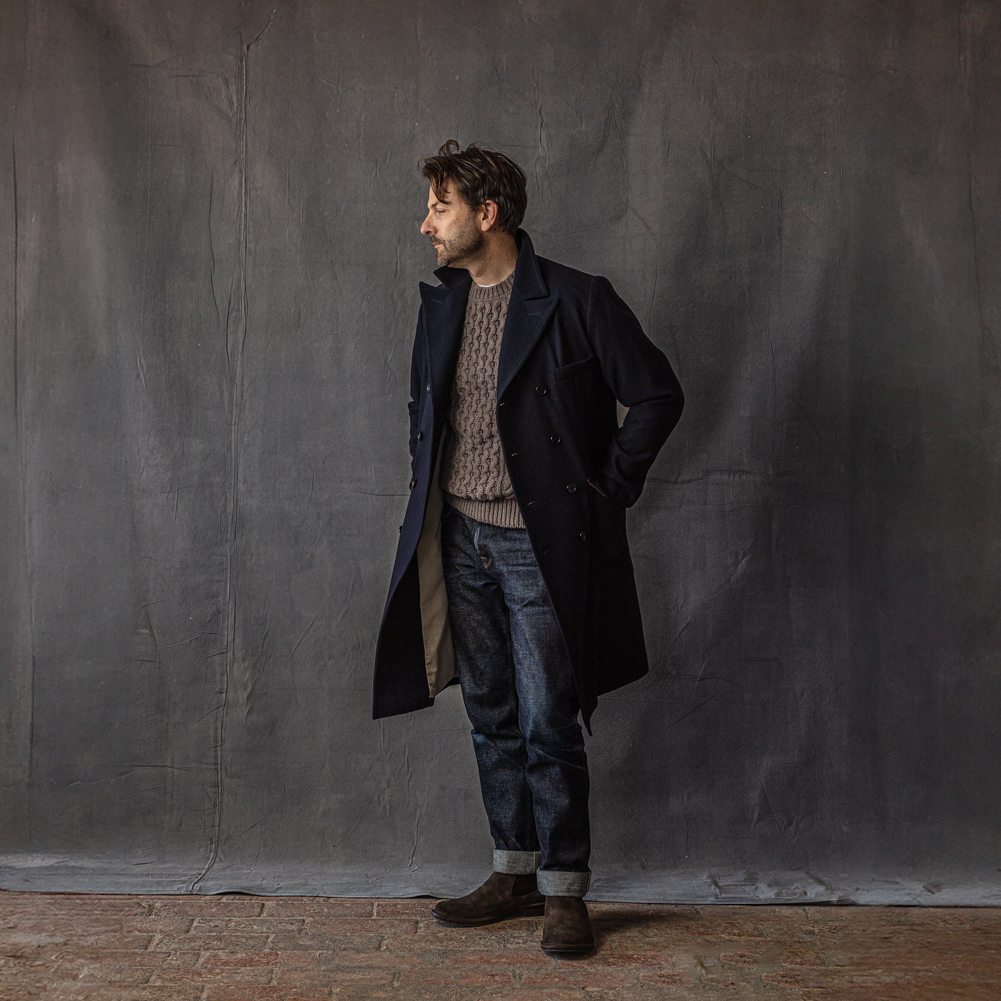 The Alain New Loden Coat in Navy