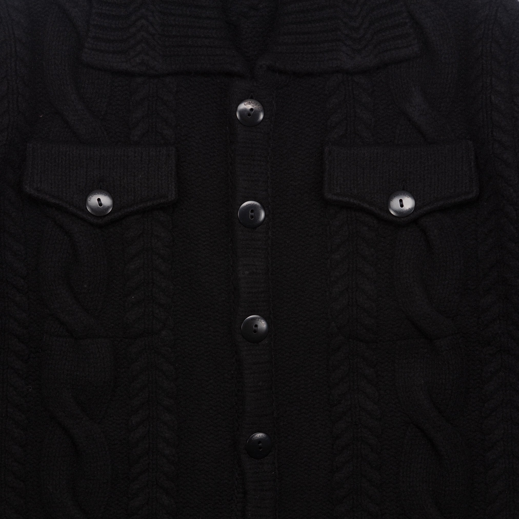 Knitted Jacket in Black Wool