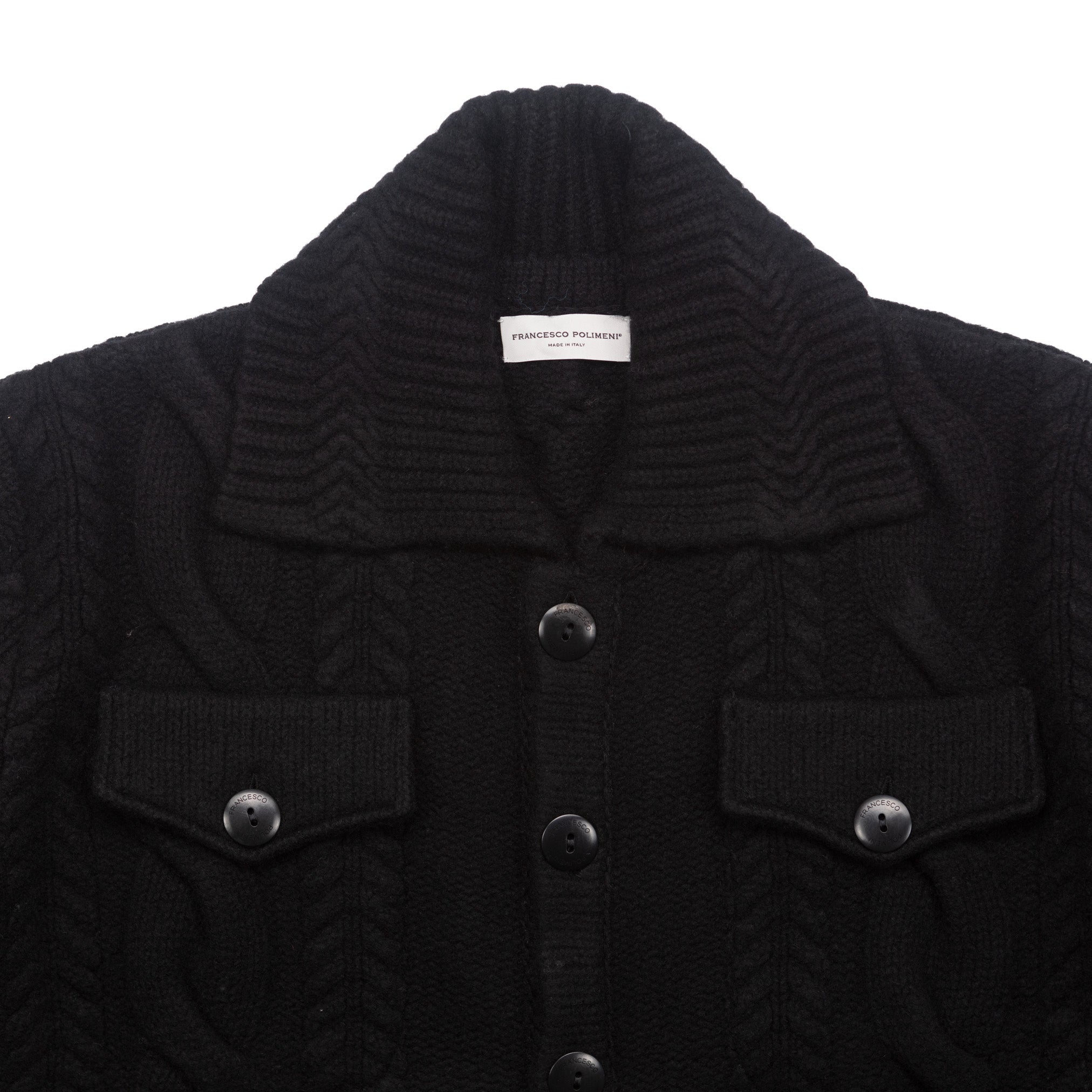 Knitted Jacket in Black Wool