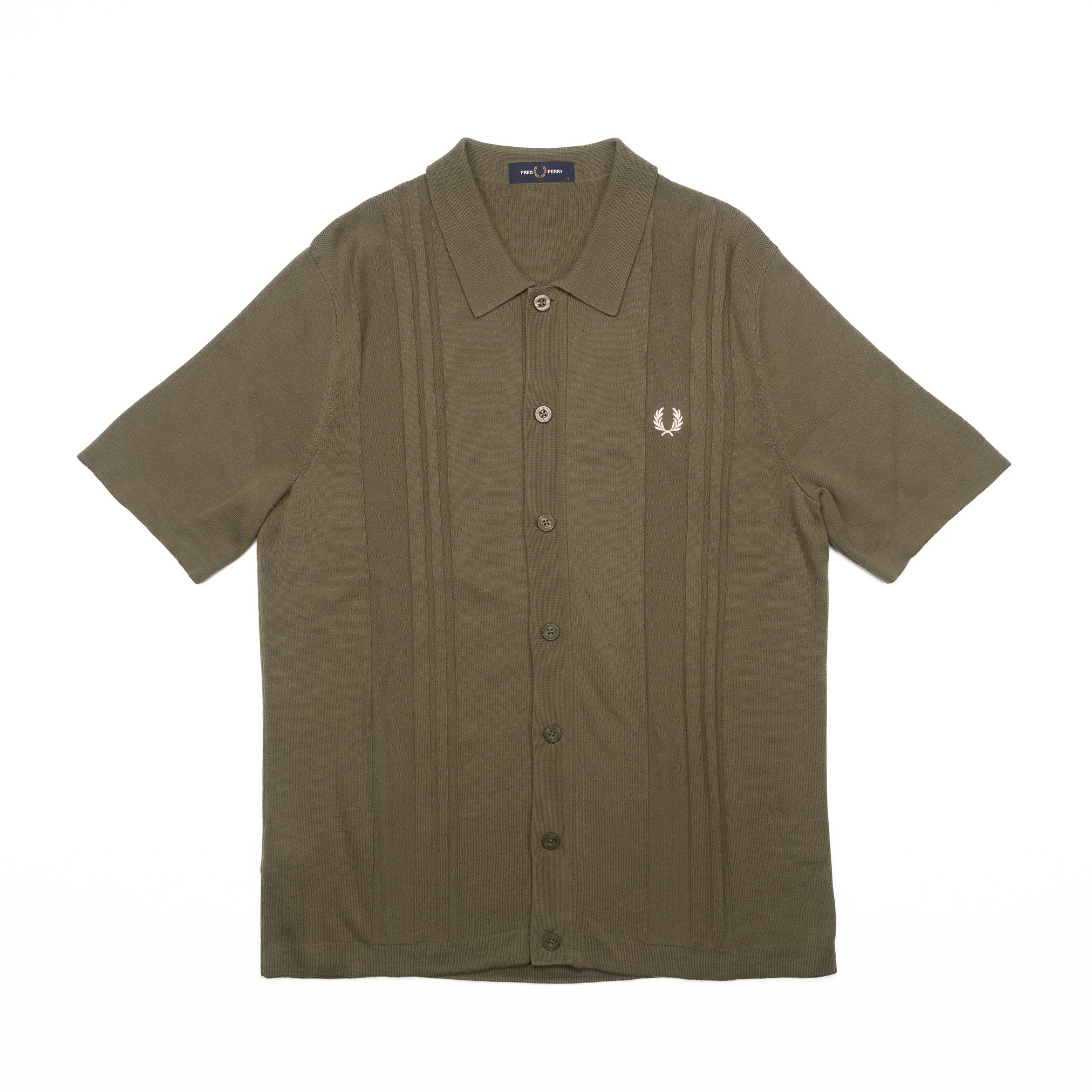 Knitted Polo in Olive - L