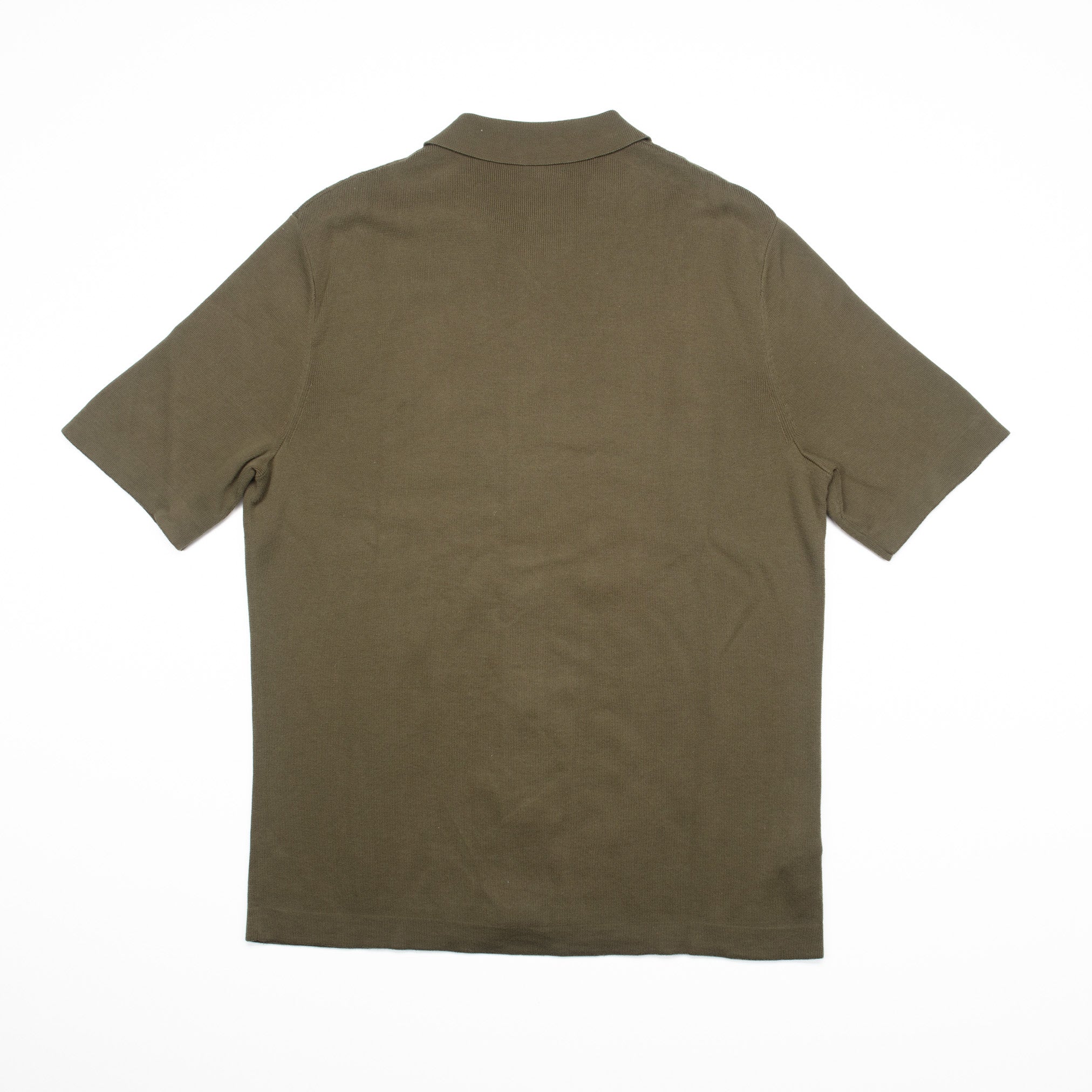 Knitted Polo in Olive - L