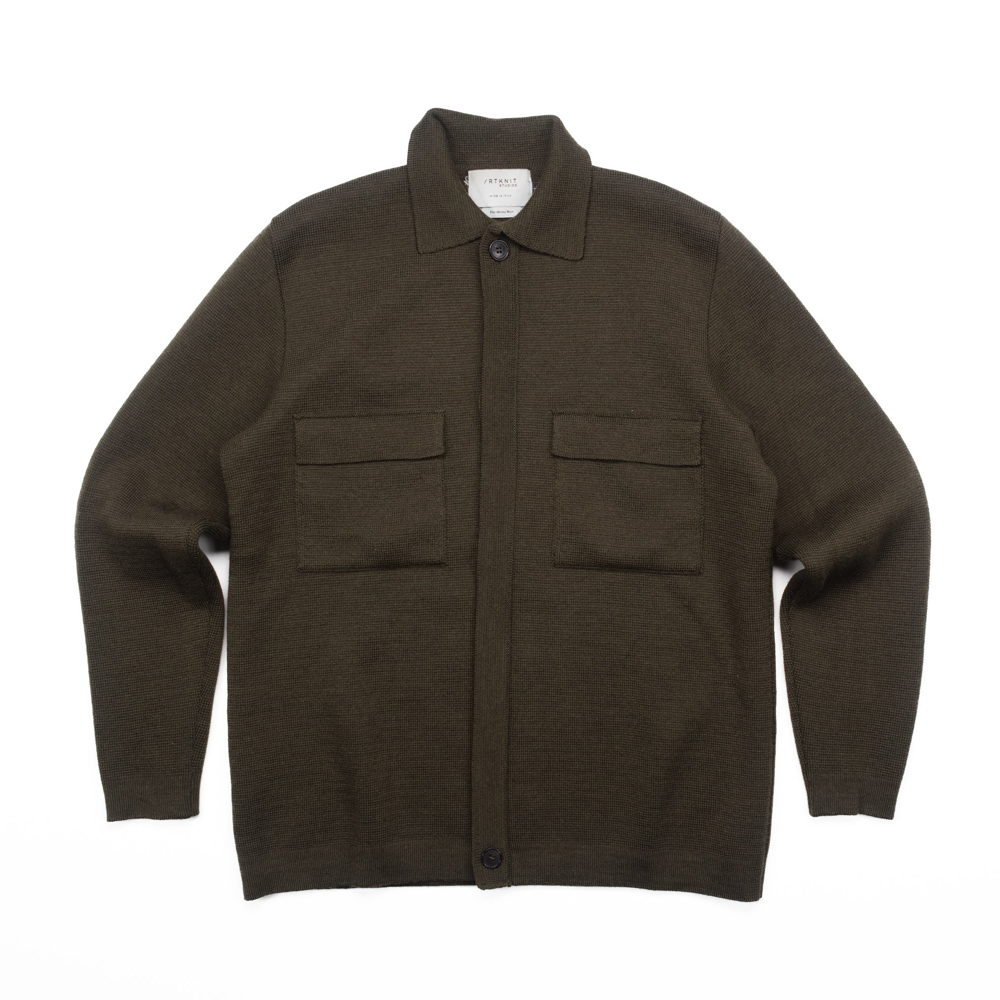 The Wool Overshirt Jacket in Military Green - L