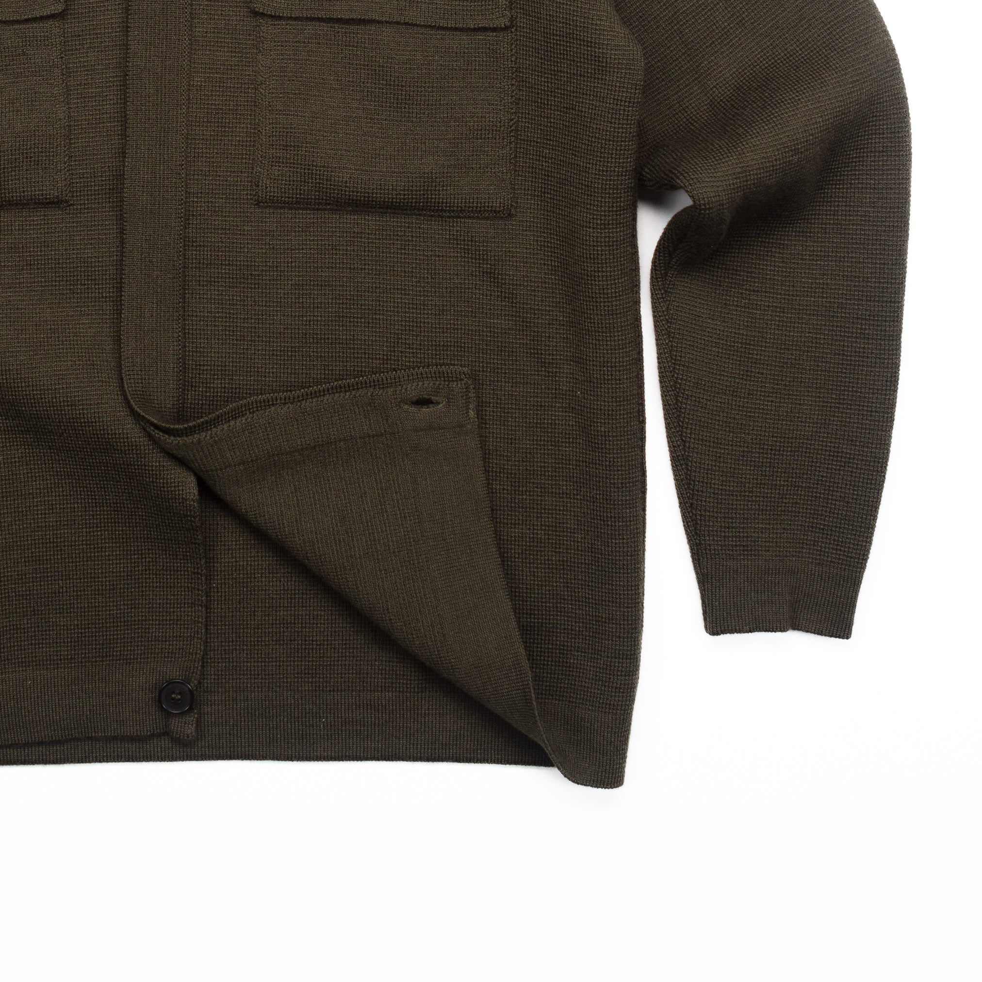 The Wool Overshirt Jacket in Military Green - L