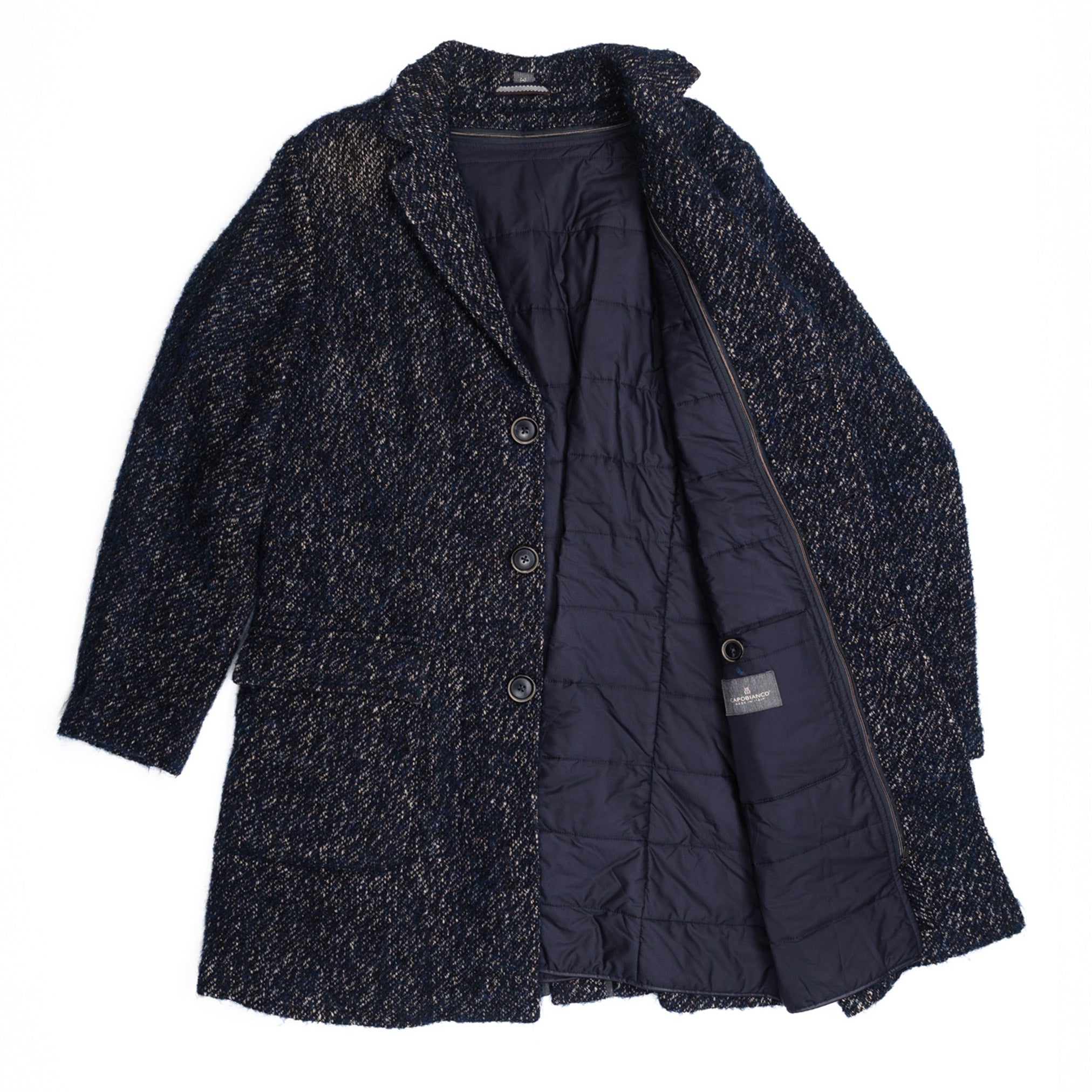 Navy Melange Coat With Liner - M