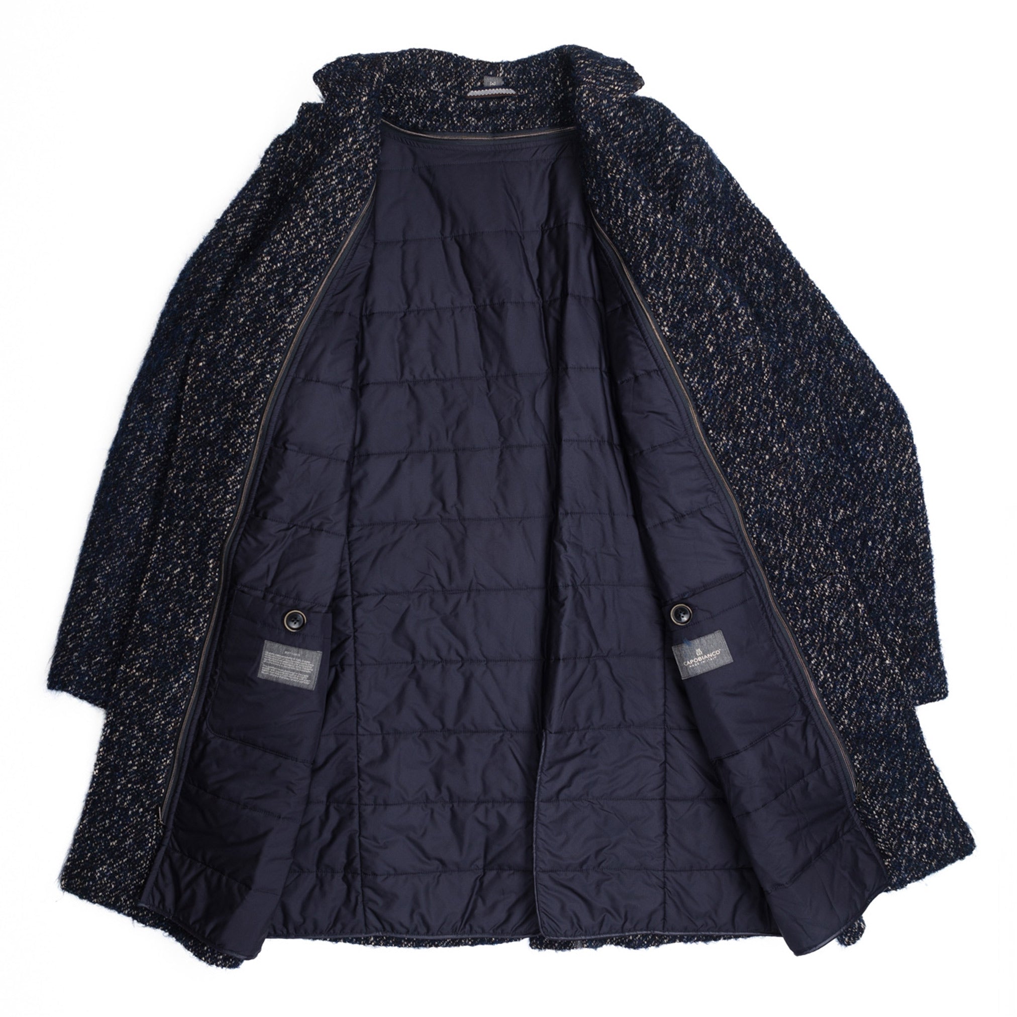 Navy Melange Coat With Liner - M