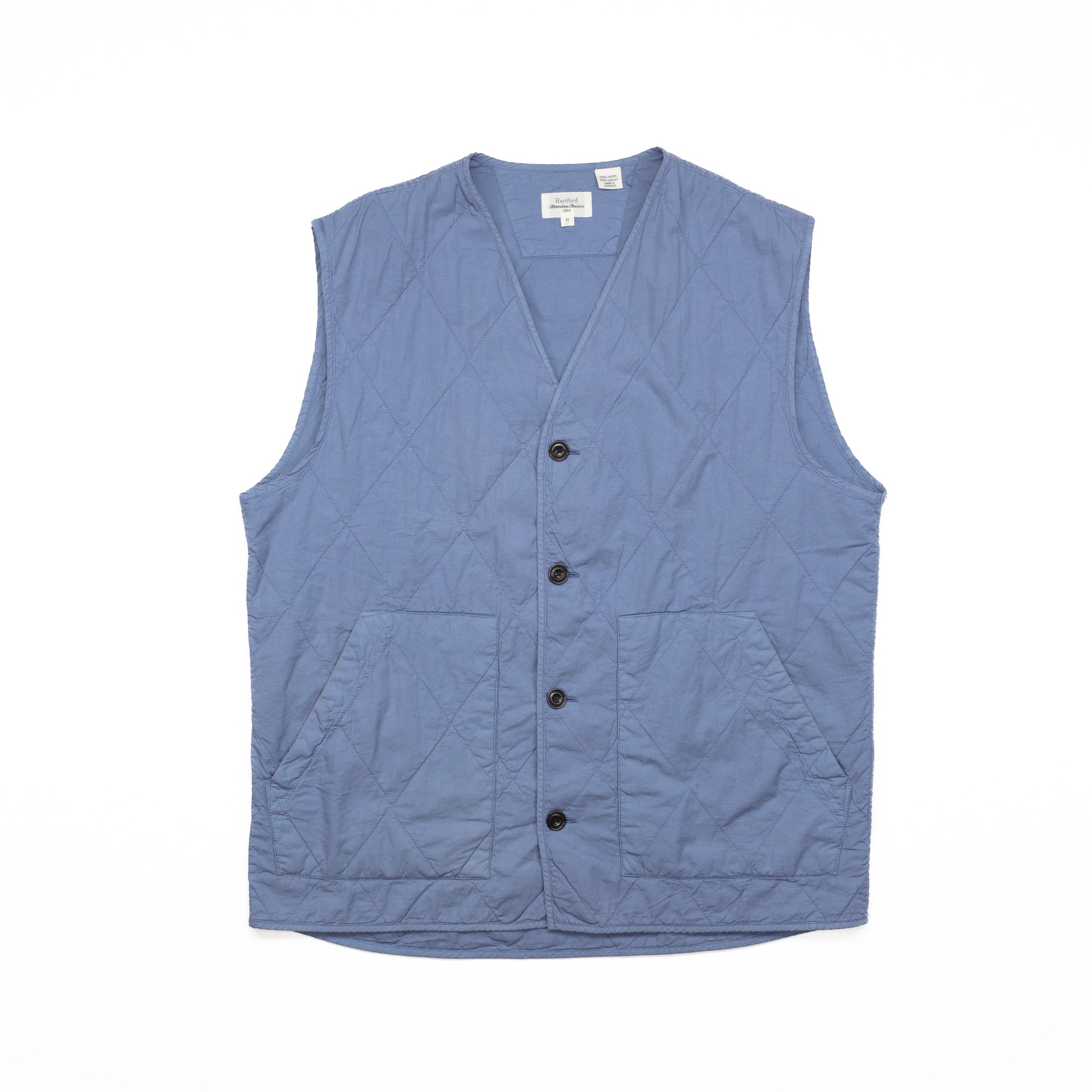 Diamond Stitched Vest in Blue Sky - M