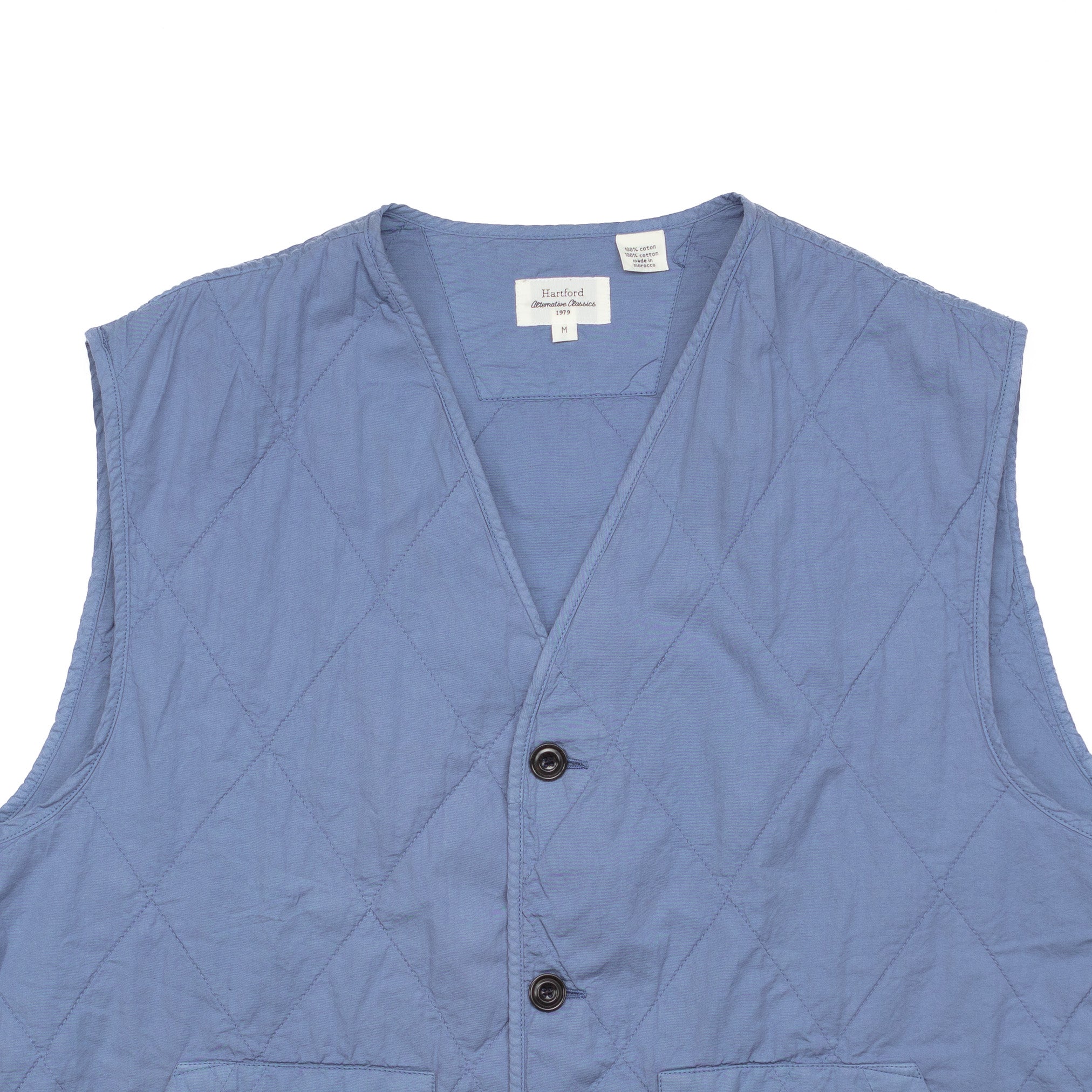 Diamond Stitched Vest in Blue Sky - M