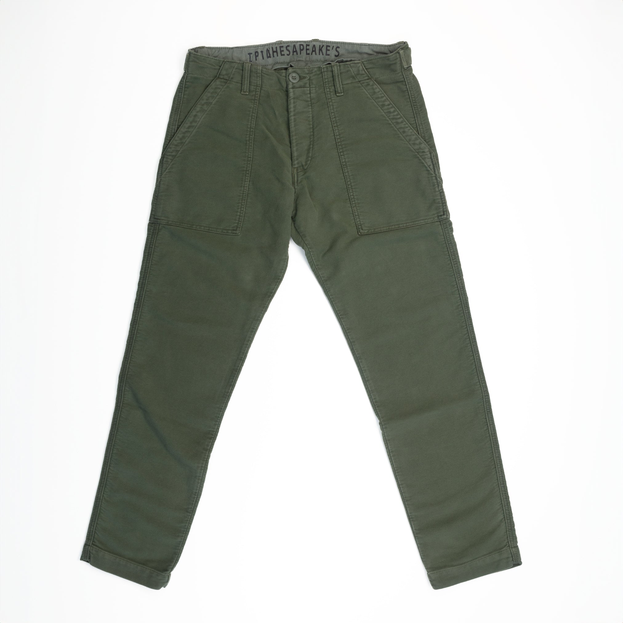 Degrasse Moleskin Fatigues in Military Green