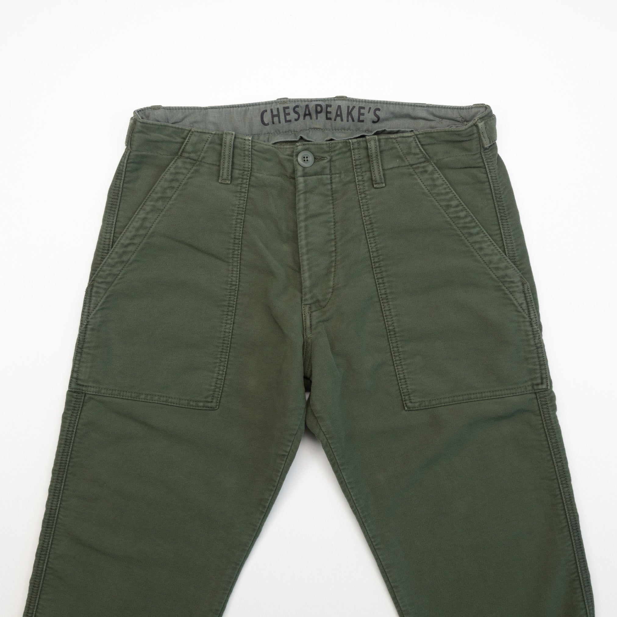 Degrasse Moleskin Fatigues in Military Green