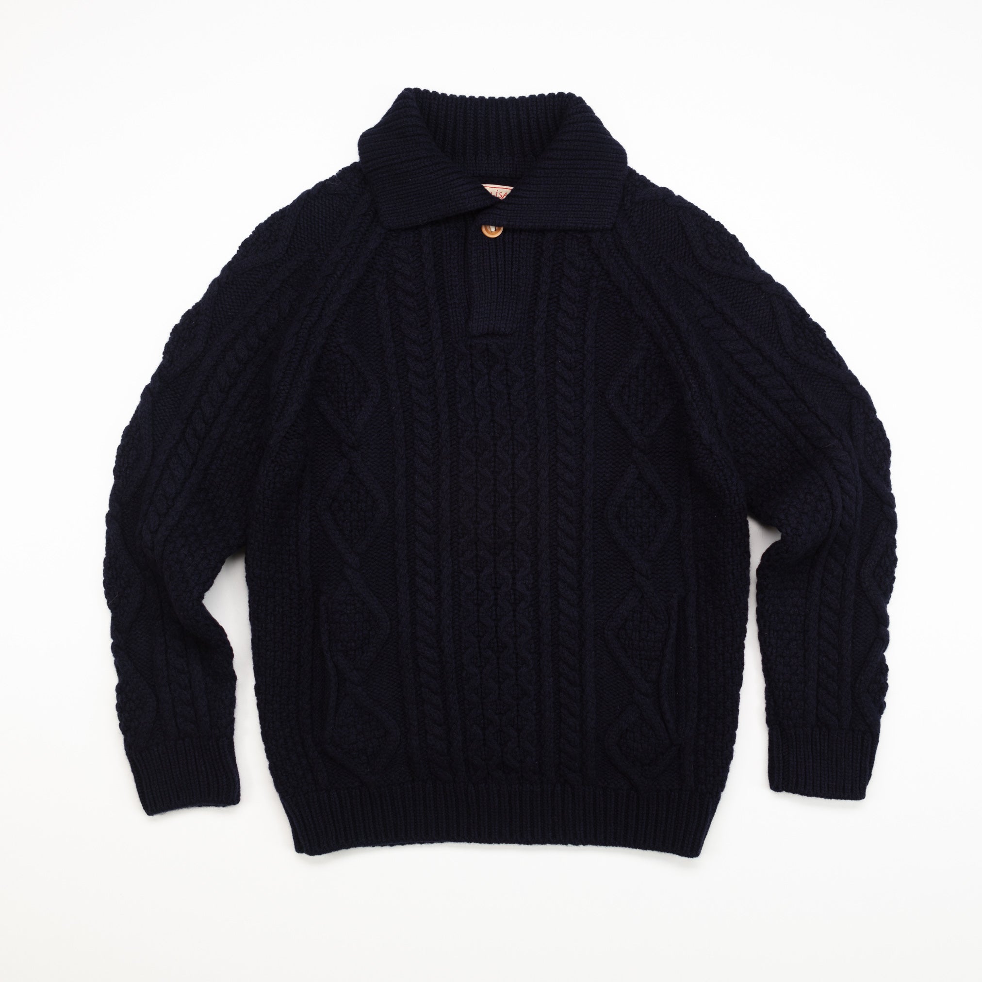 The Steve Polo Sweater in Navy Aran