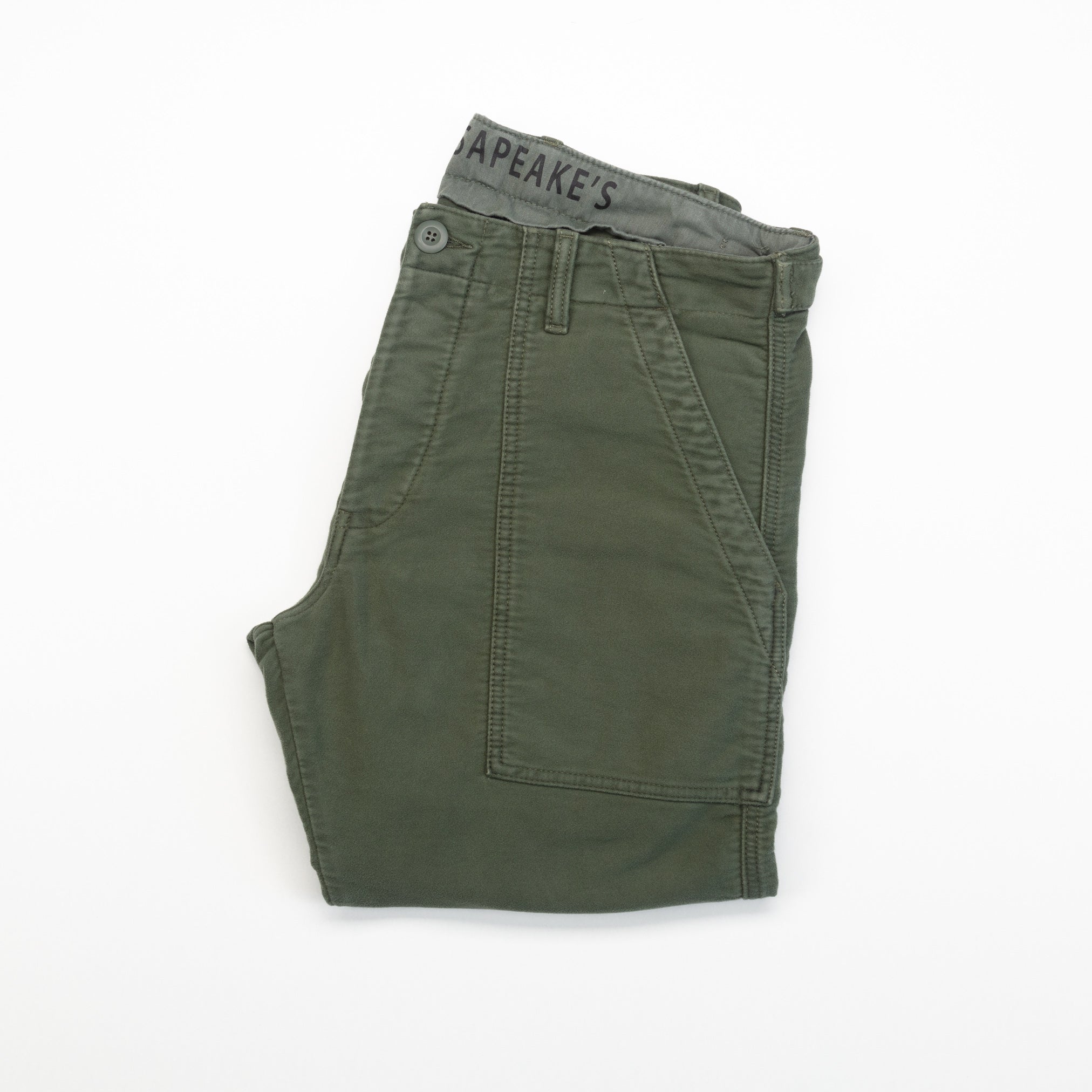 Degrasse Moleskin Fatigues in Military Green