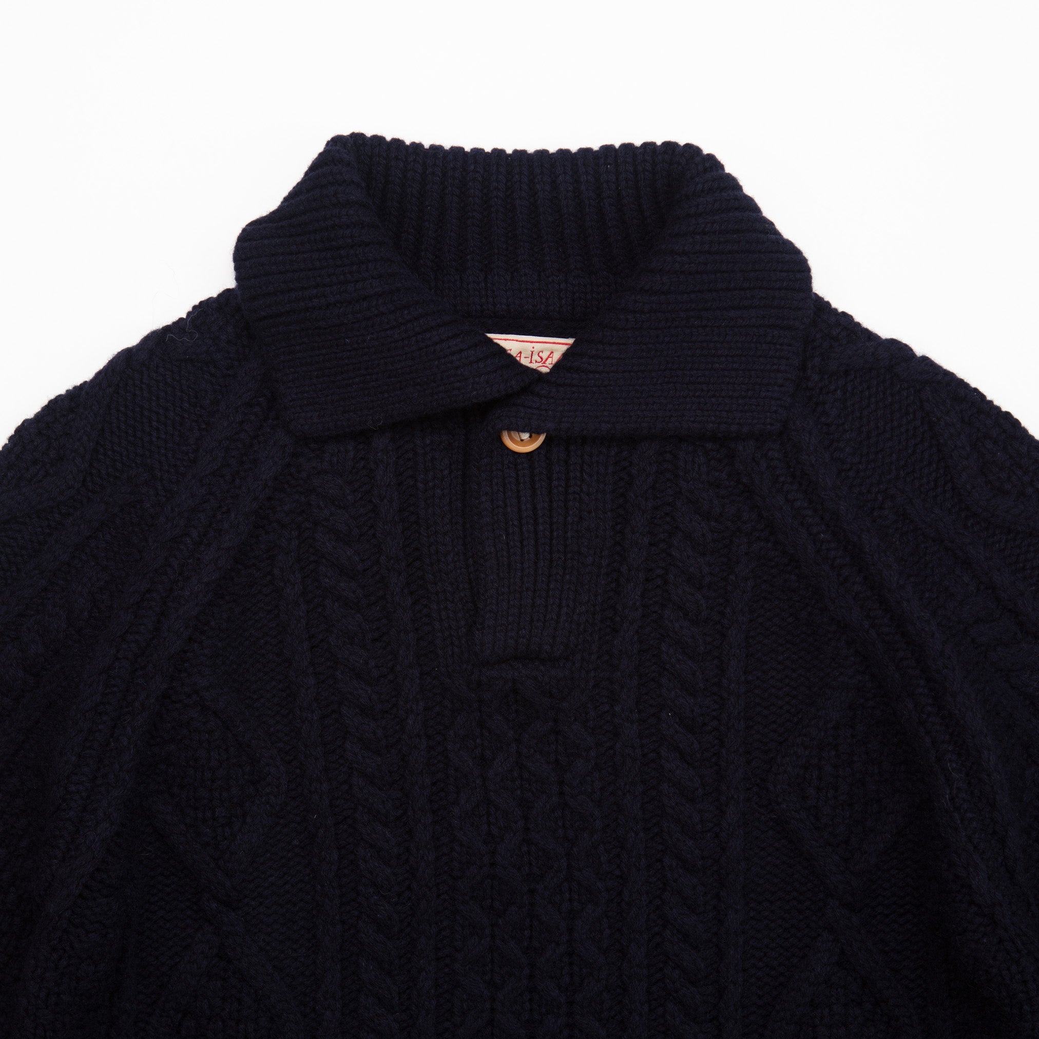 The Steve Polo Sweater in Navy Aran