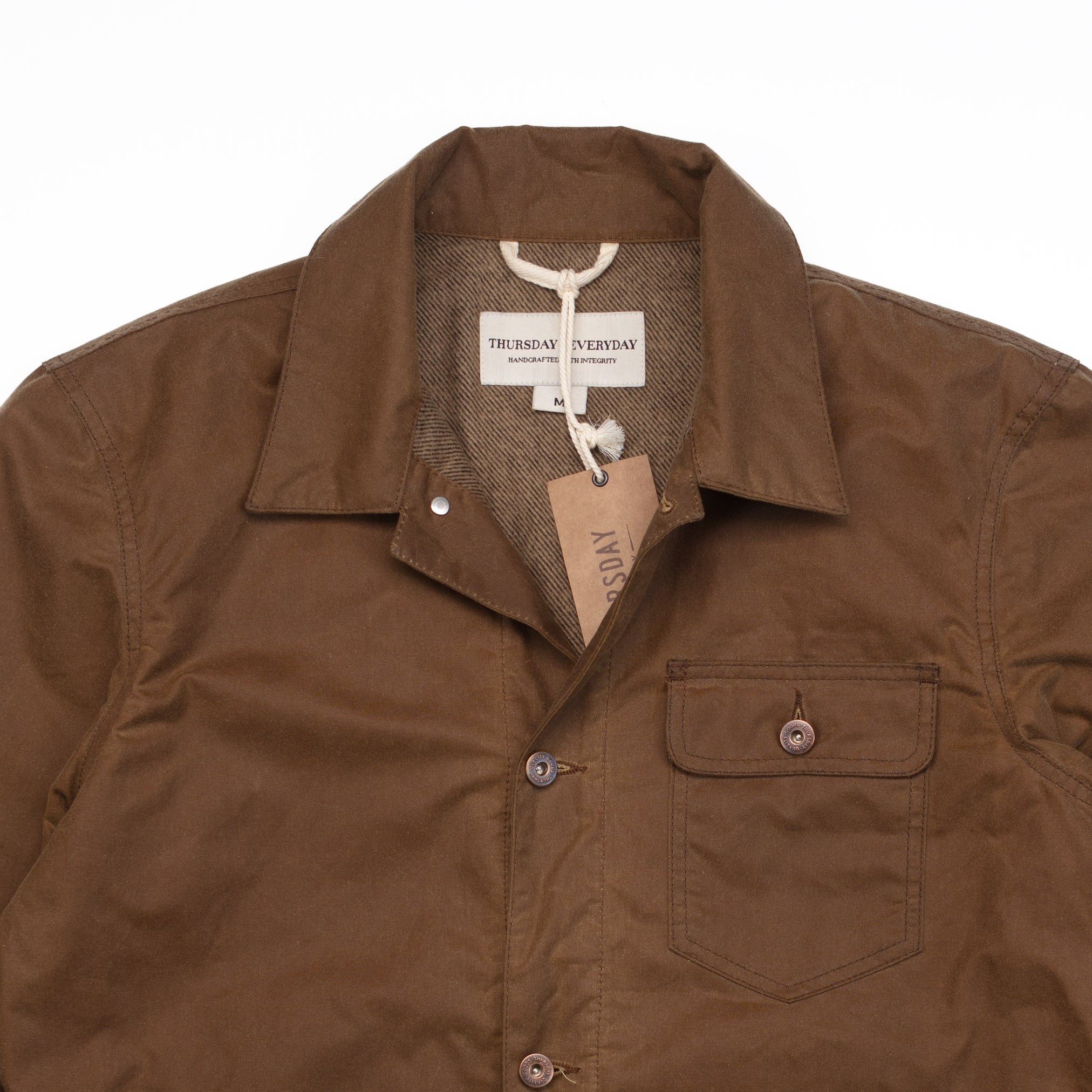 Waxed Canvas Field Jacket in Khaki - M