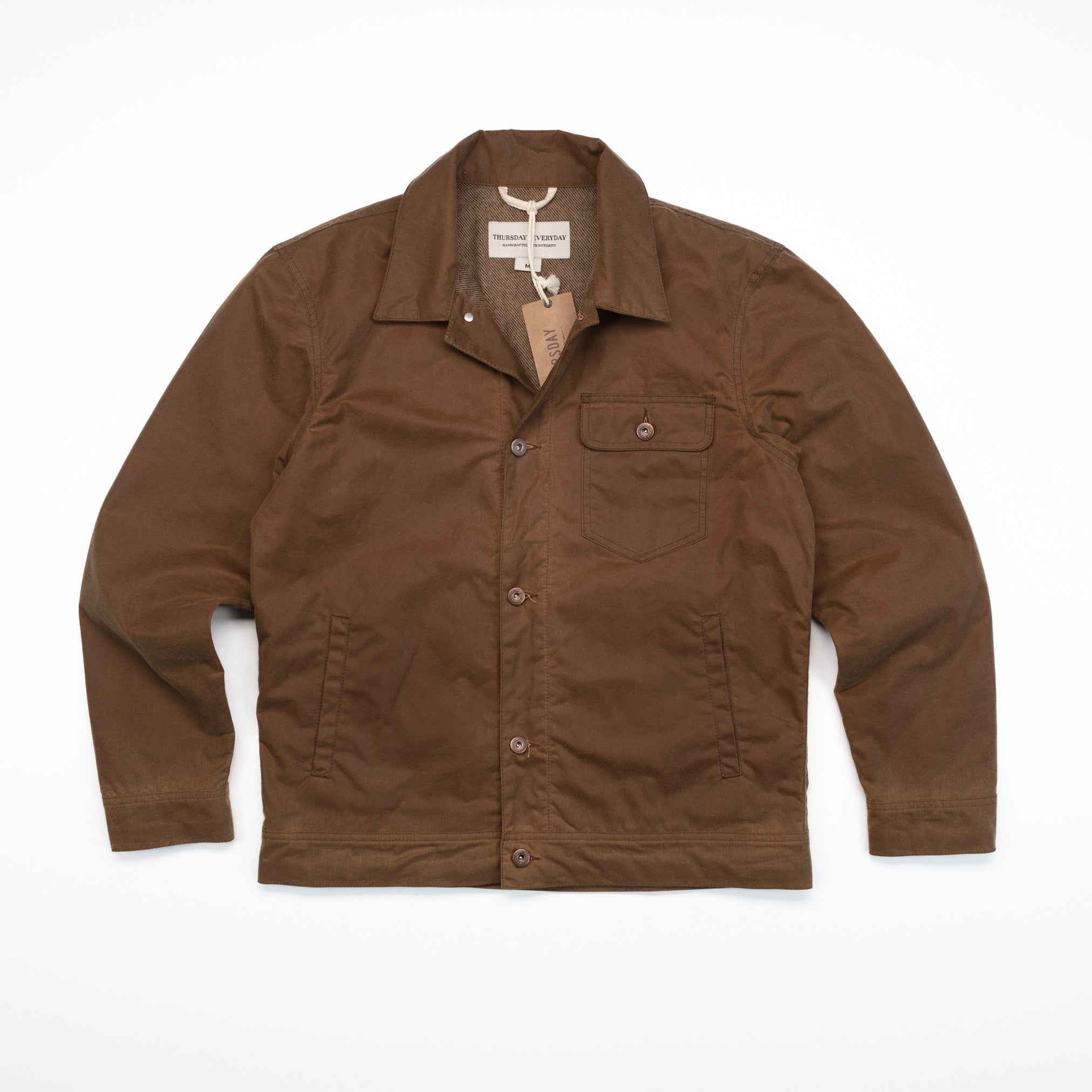 Waxed Canvas Field Jacket in Khaki - M