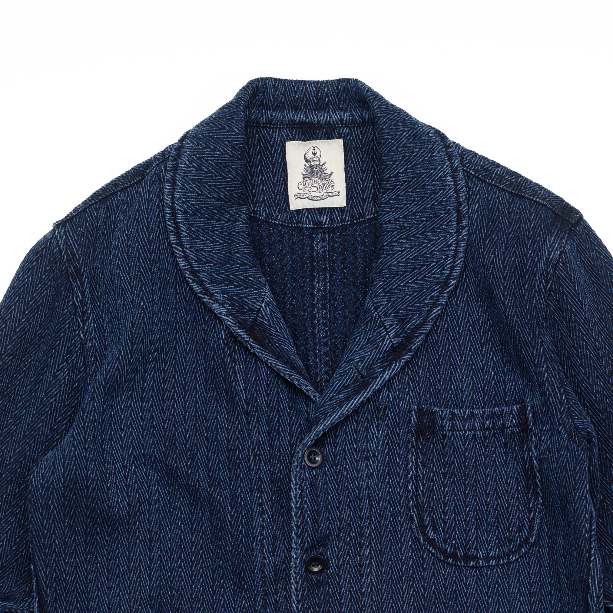 Sailor Jacket in Indigo Herringbone - M