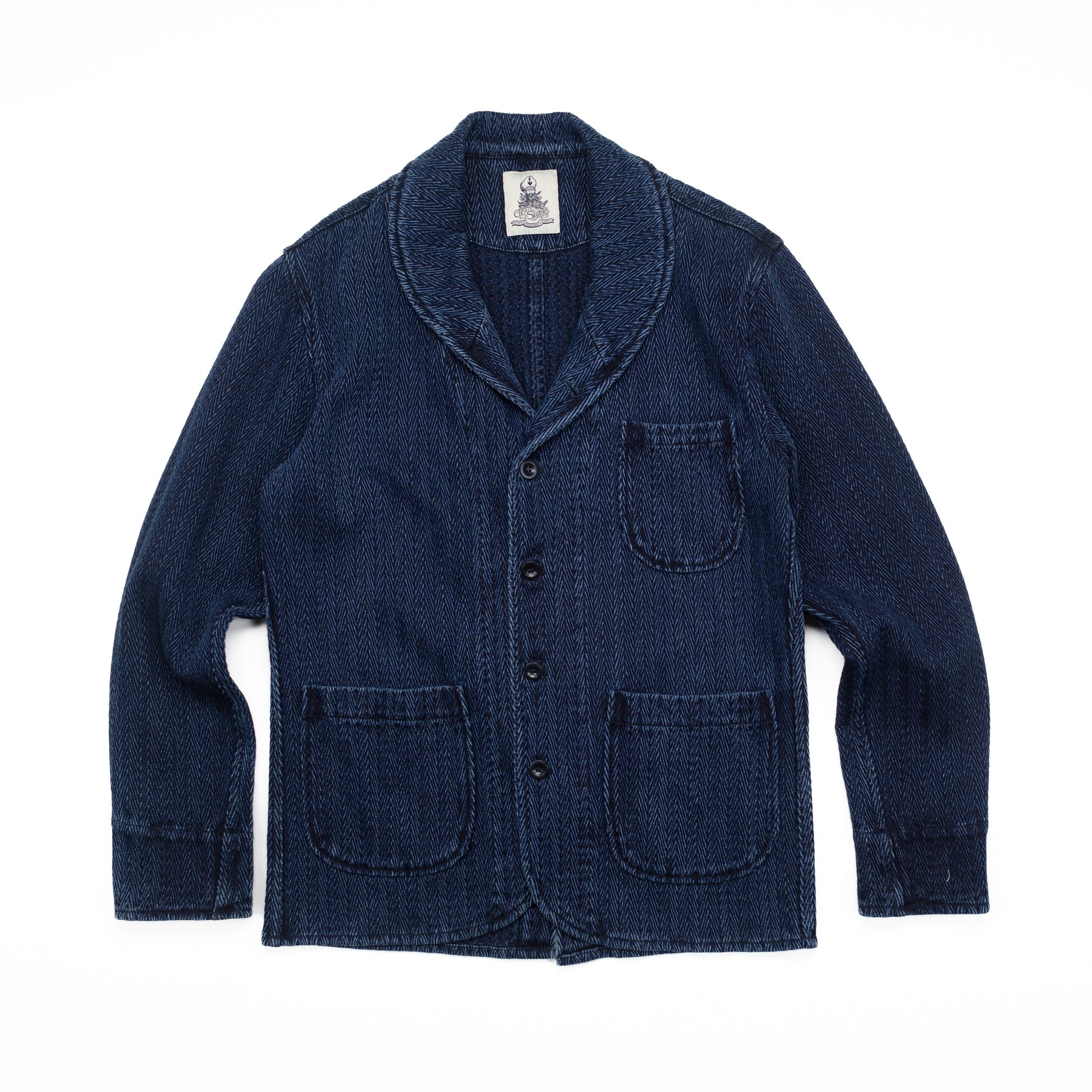 Sailor Jacket in Indigo Herringbone - M