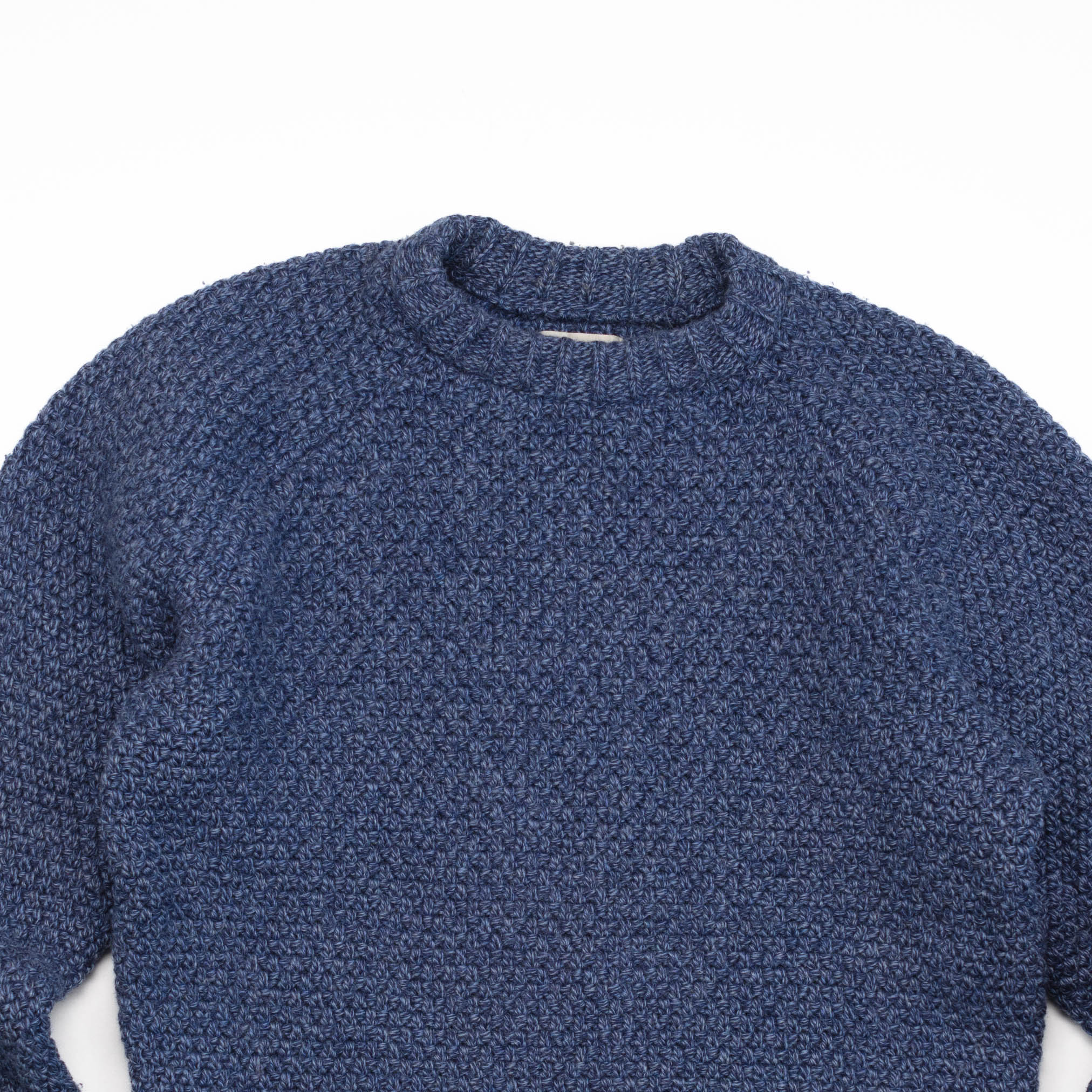 The Fisherman Sweater in Blue Melange - M