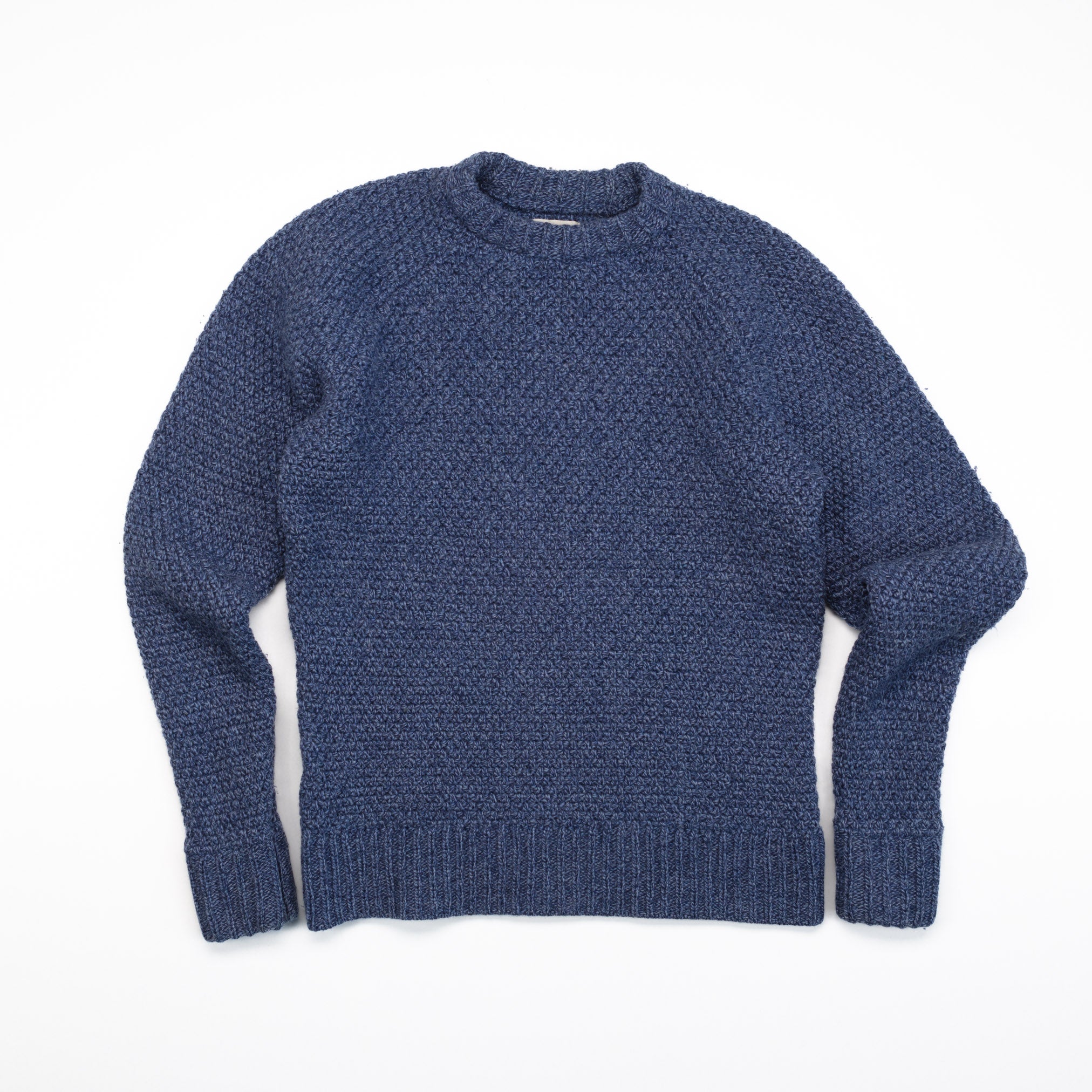 The Fisherman Sweater in Blue Melange - M