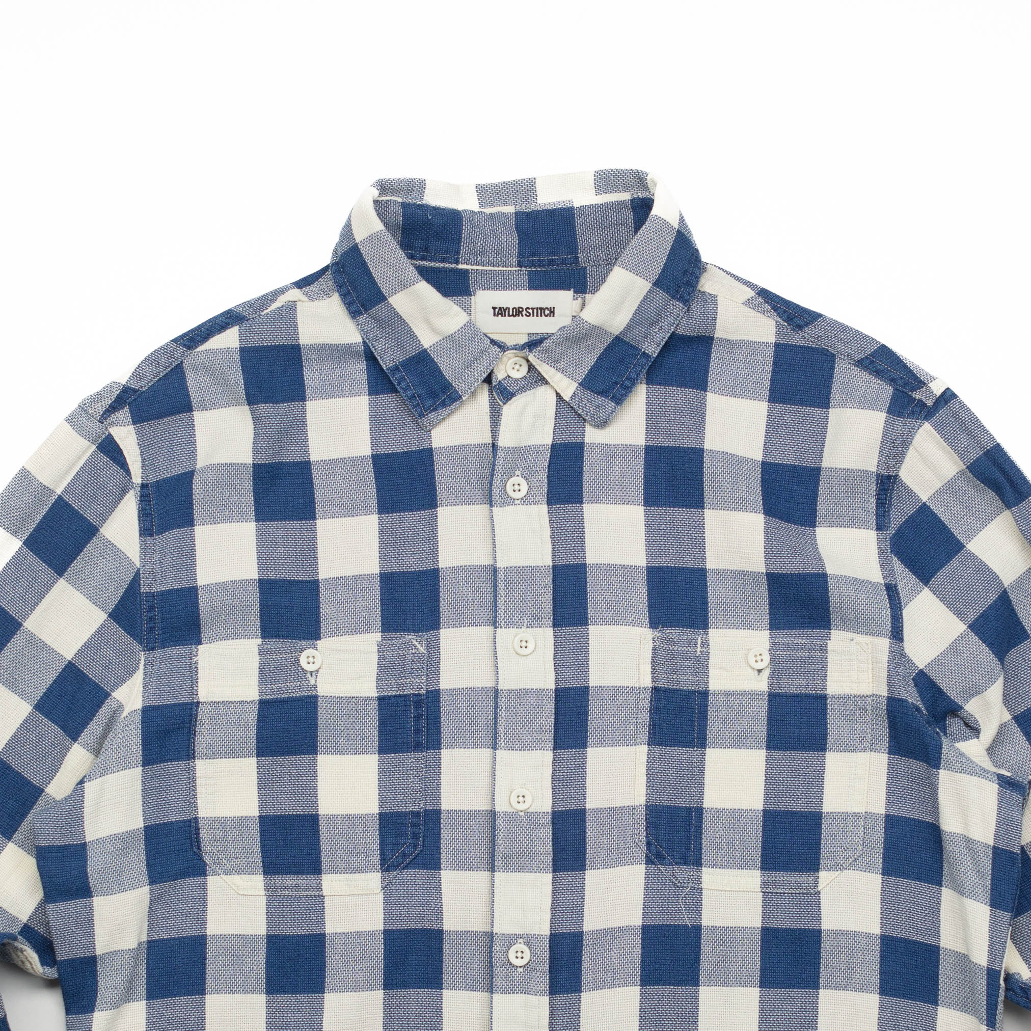 The Utility Shirt in Sun Bleached Indigo Plaid - S