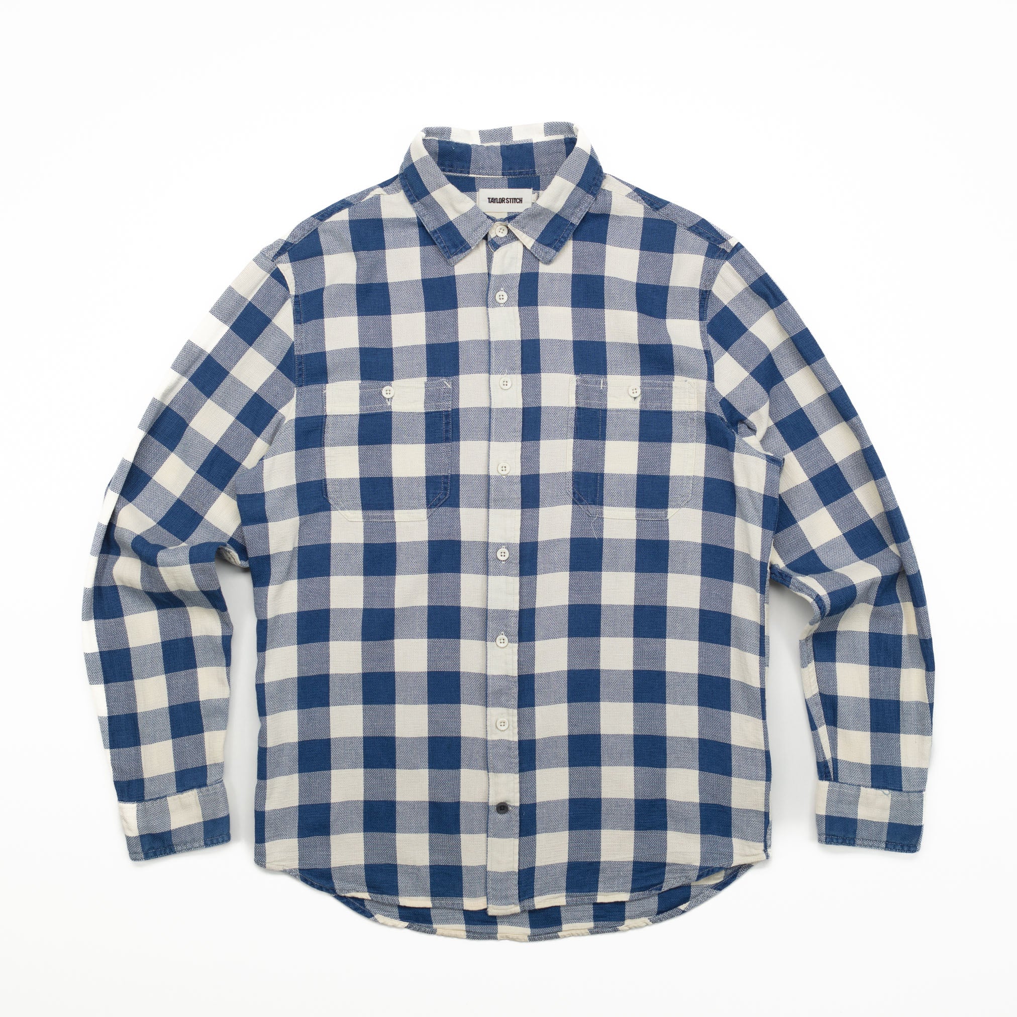 The Utility Shirt in Sun Bleached Indigo Plaid - S