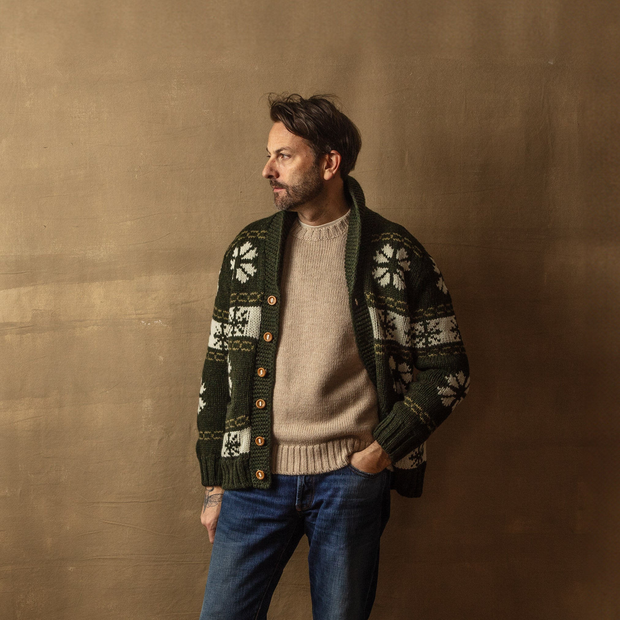 The Mountain Cardigan in Olive