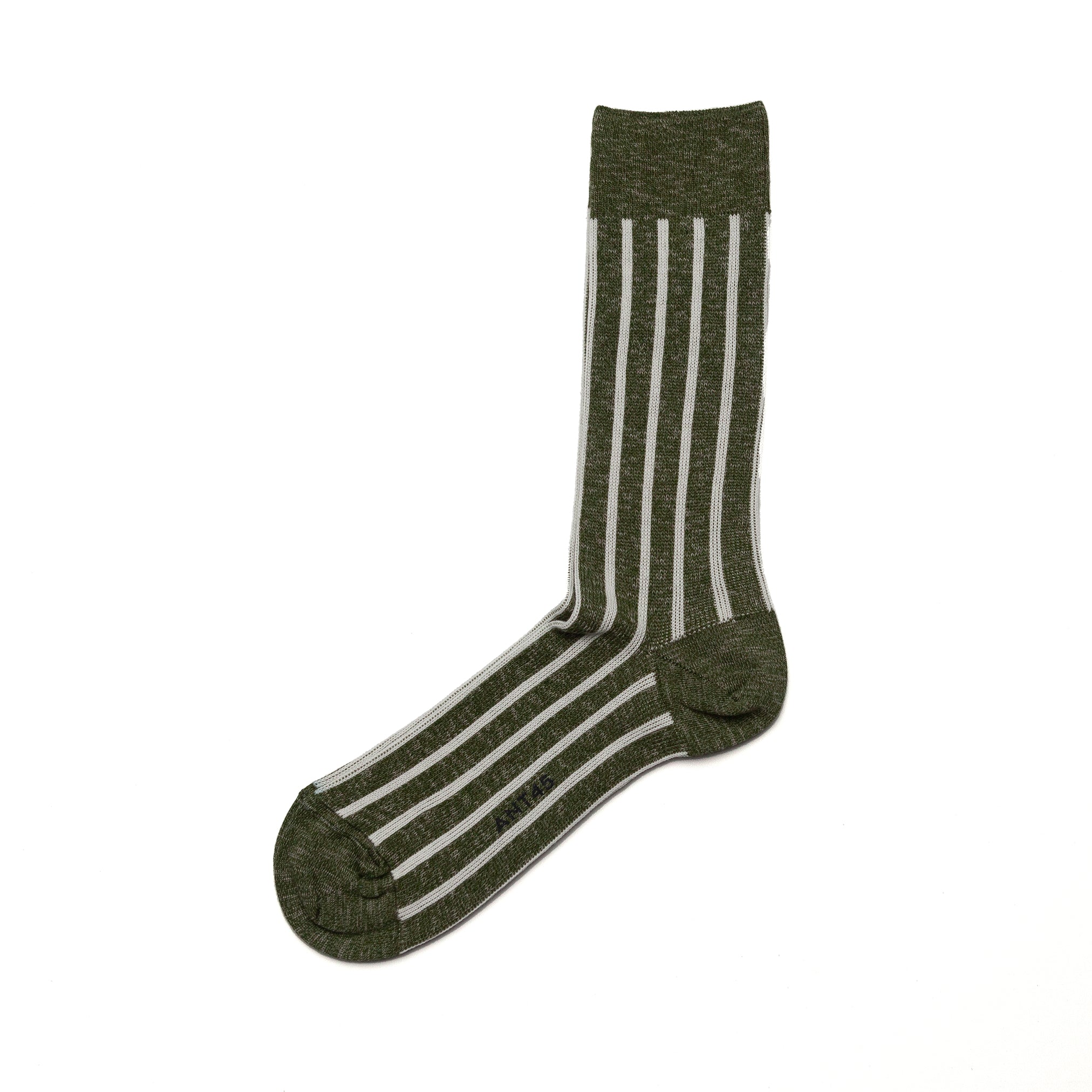 Zannone Socks in Green & White Stripe