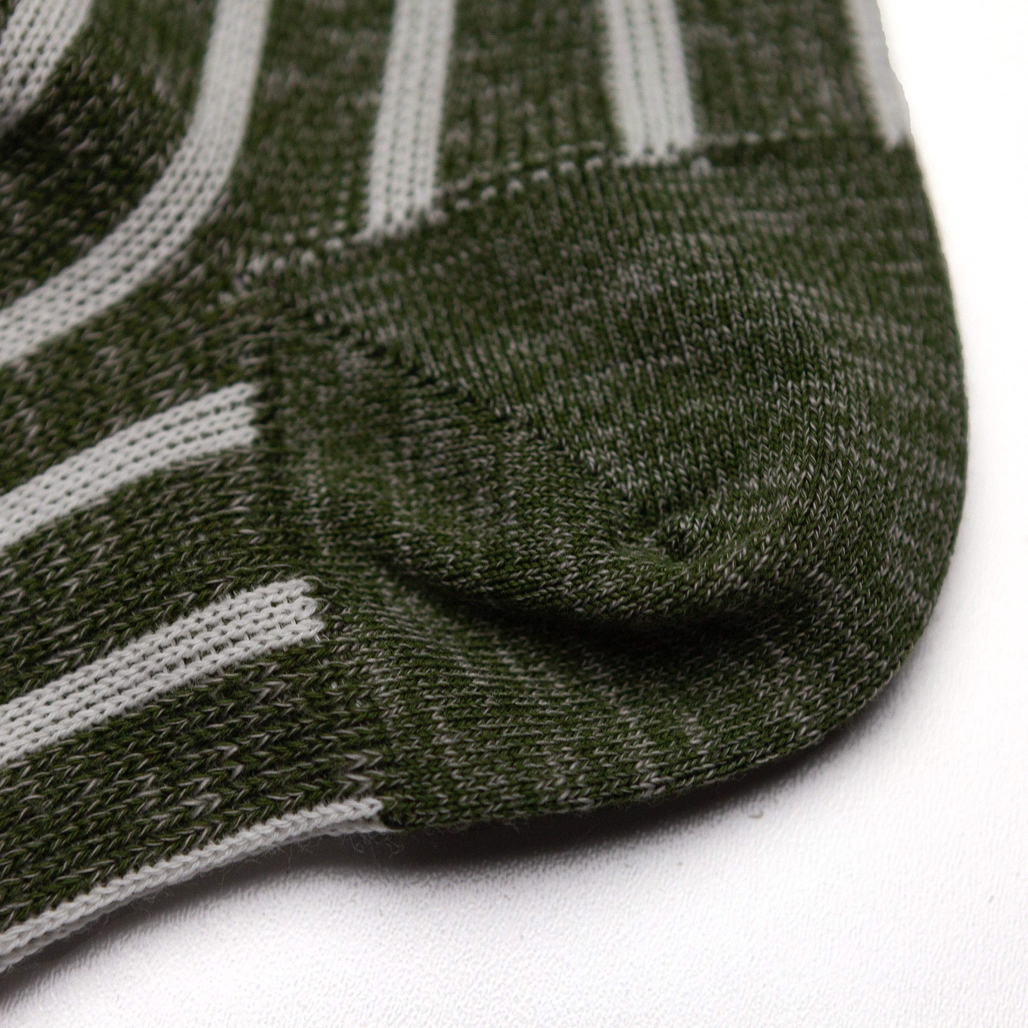 Zannone Socks in Green & White Stripe