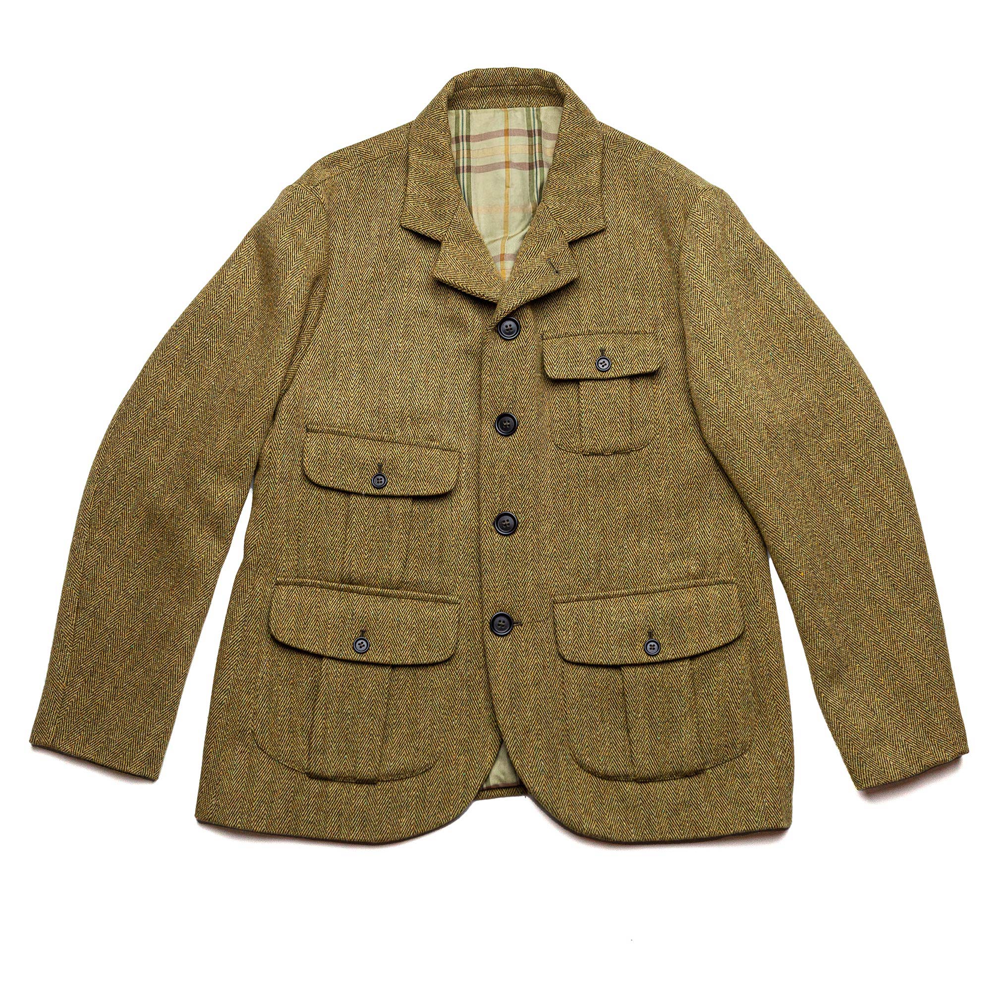 Tweed Herringbone Jacket in Olive