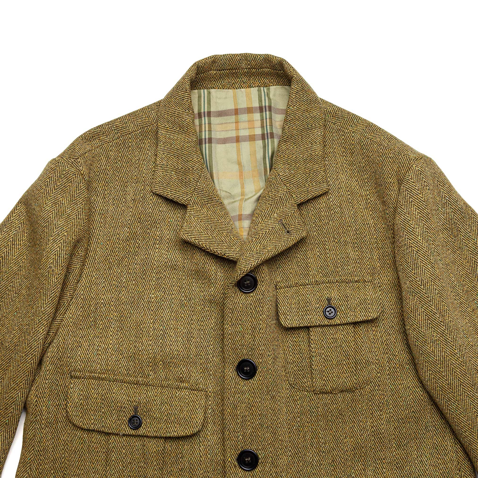 Tweed Herringbone Jacket in Olive