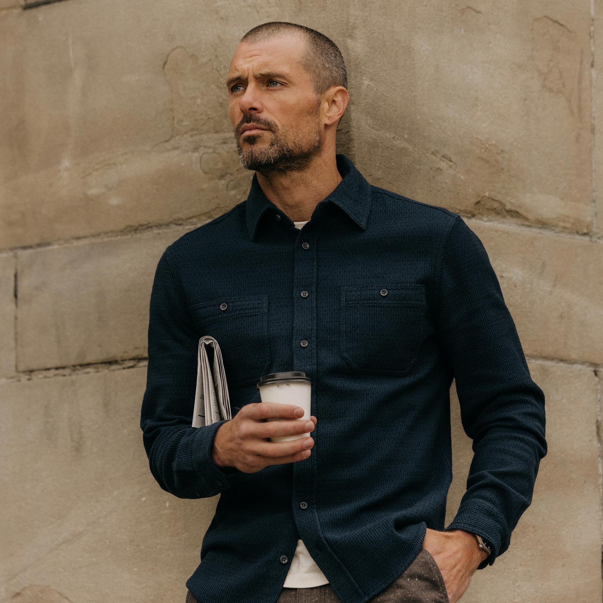 The Utility Shirt in Navy Sashiko