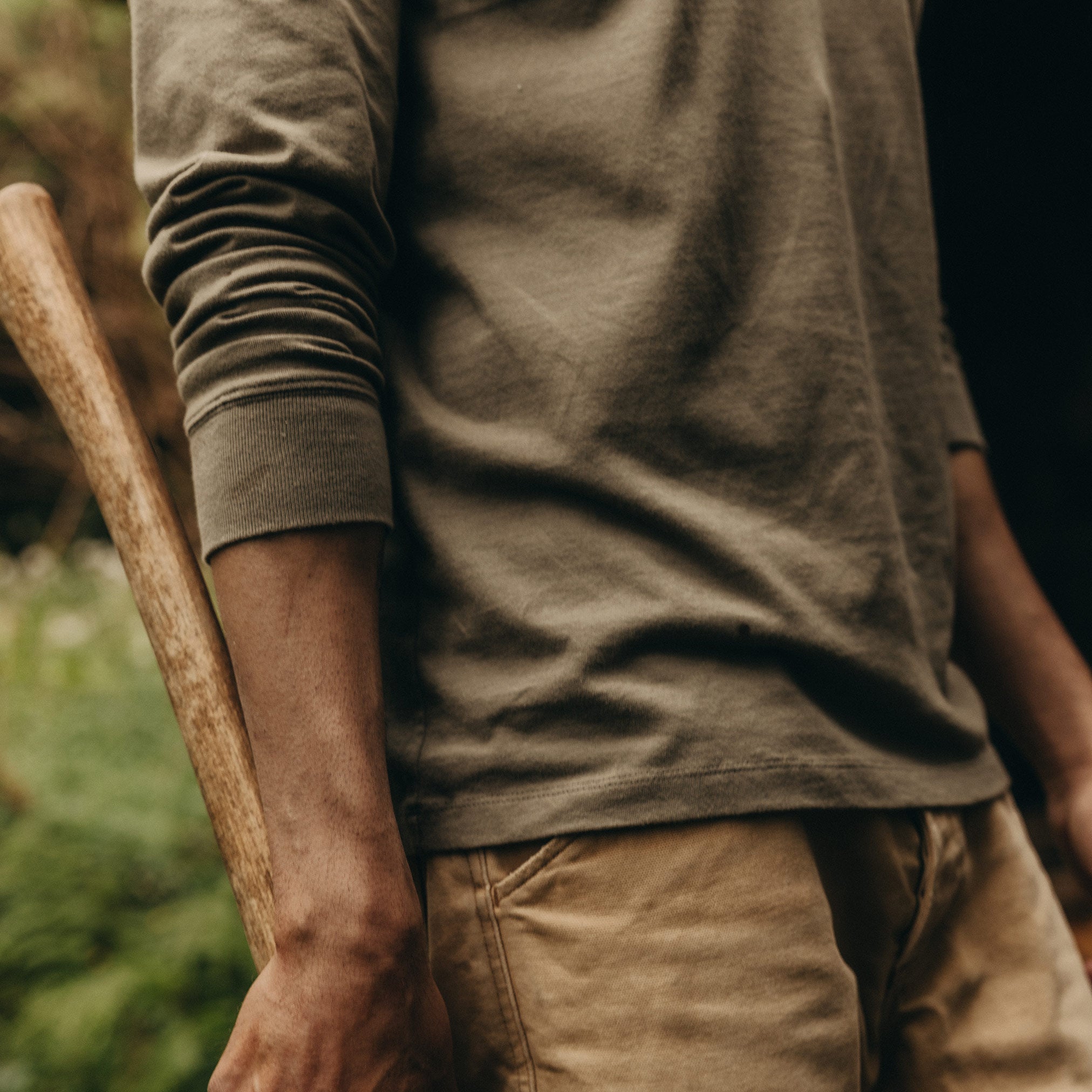 The Organic Cotton Henley in Heather Sage