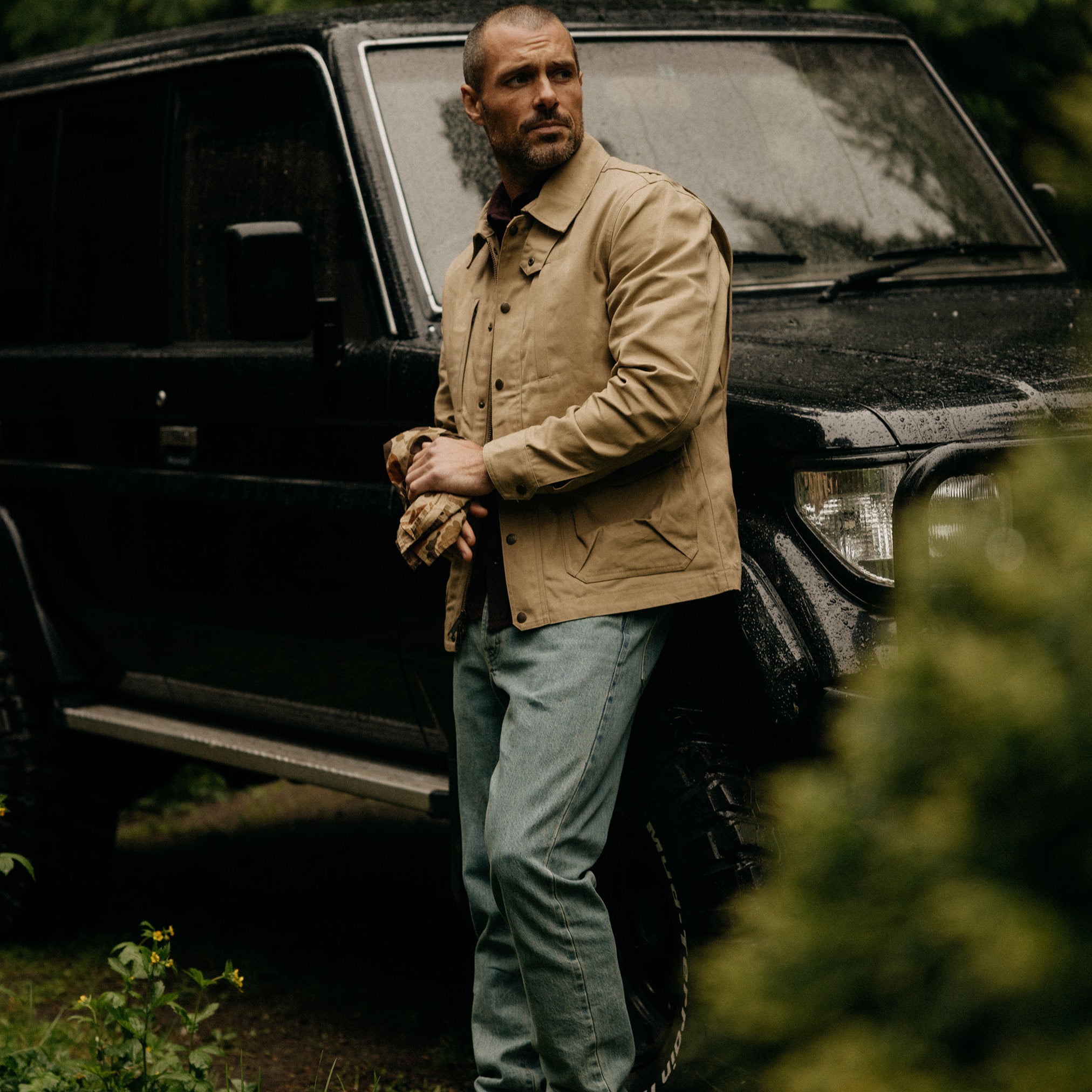 The Pathfinder Jacket in Khaki Dry Wax