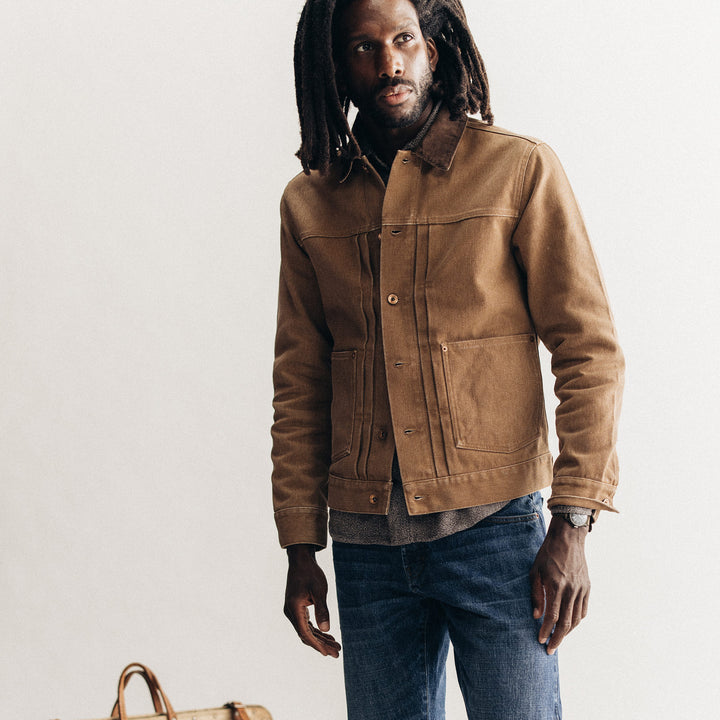 The Ryder Jacket in Tobacco Chipped Canvas