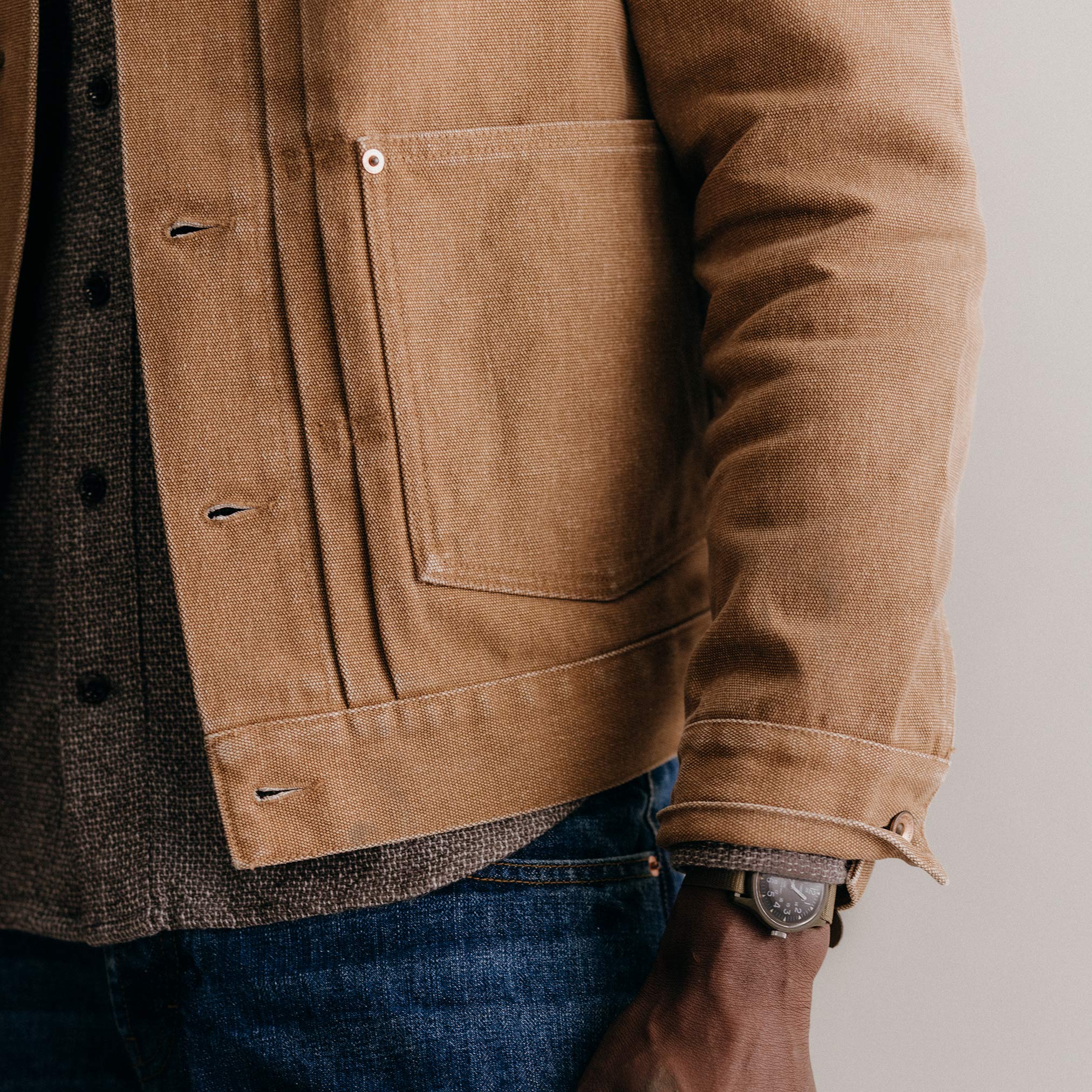 The Ryder Jacket in Tobacco Chipped Canvas