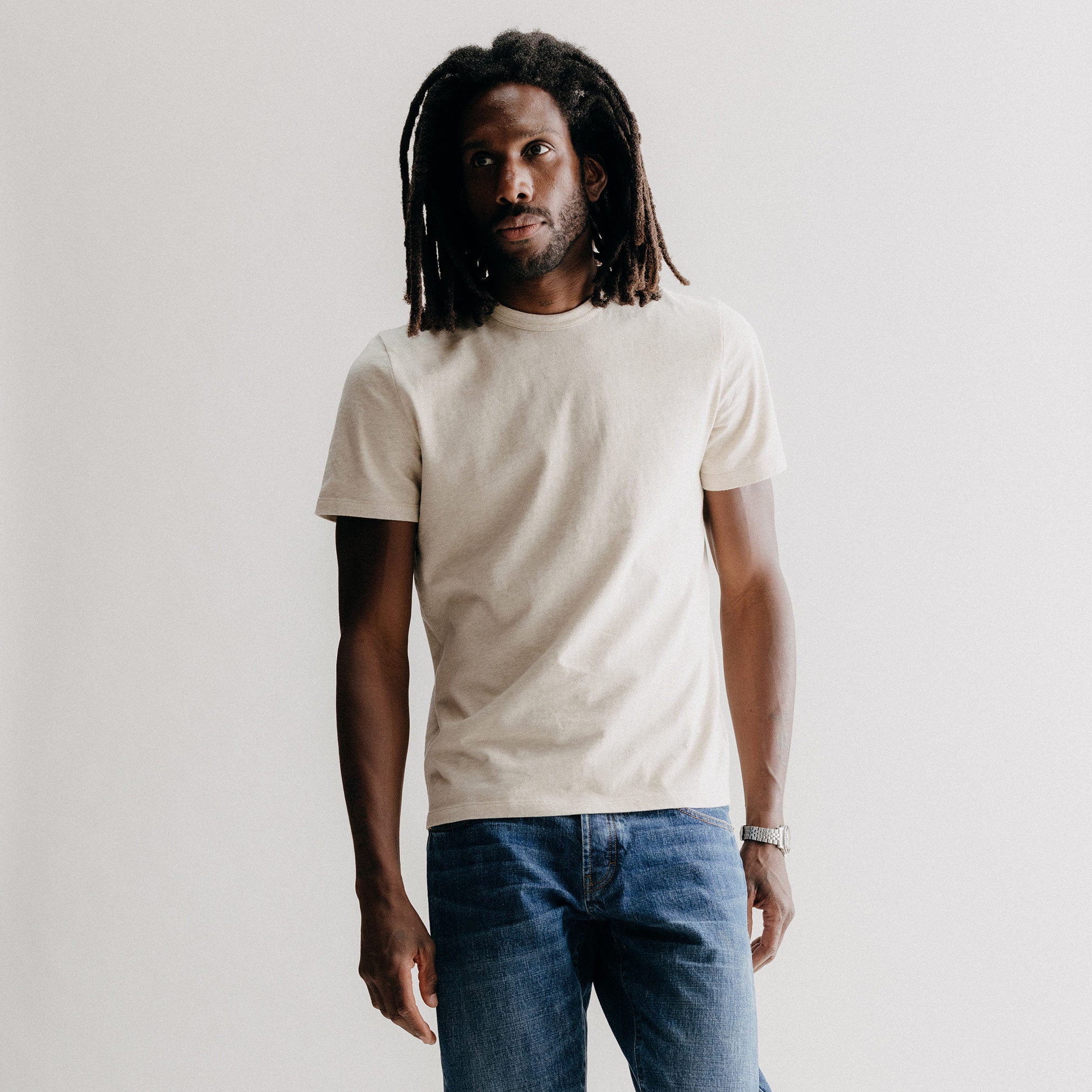 The Organic Cotton Tee in Heather Oat