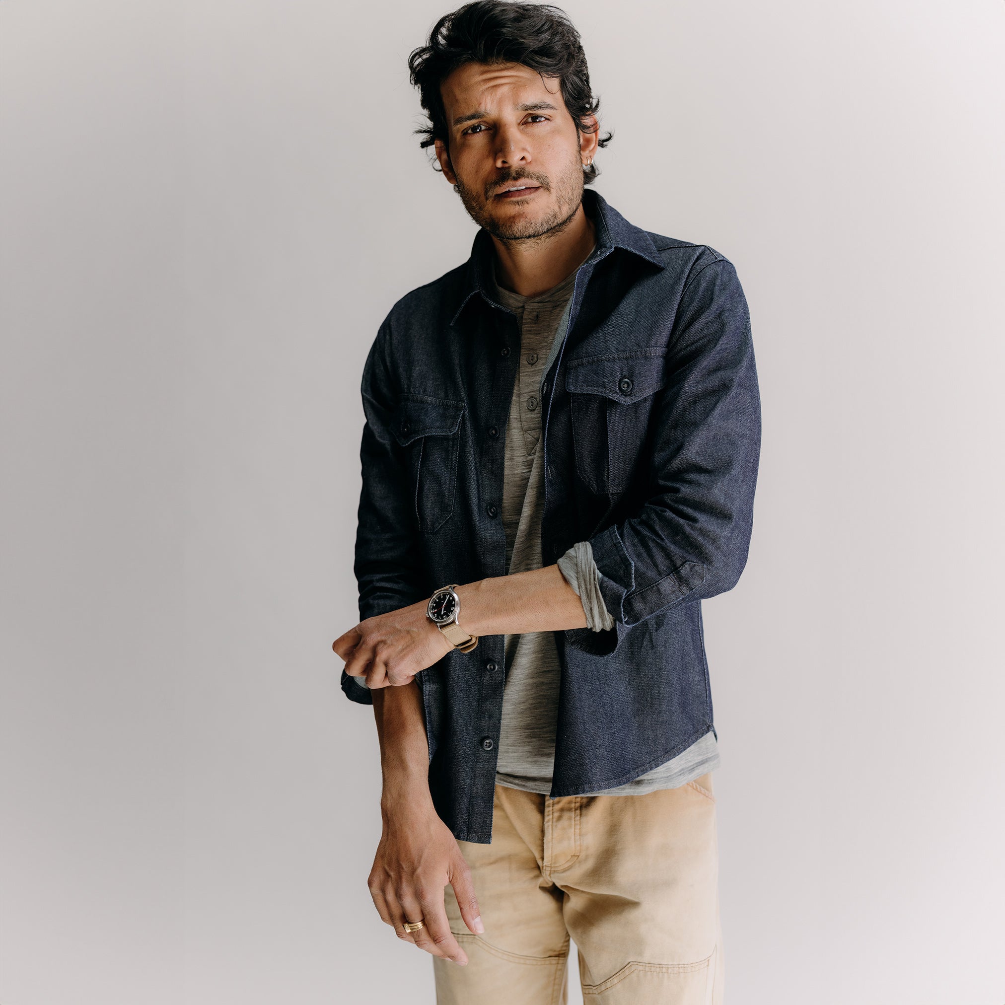 The Saddler Shirt in Indigo Broken Twill