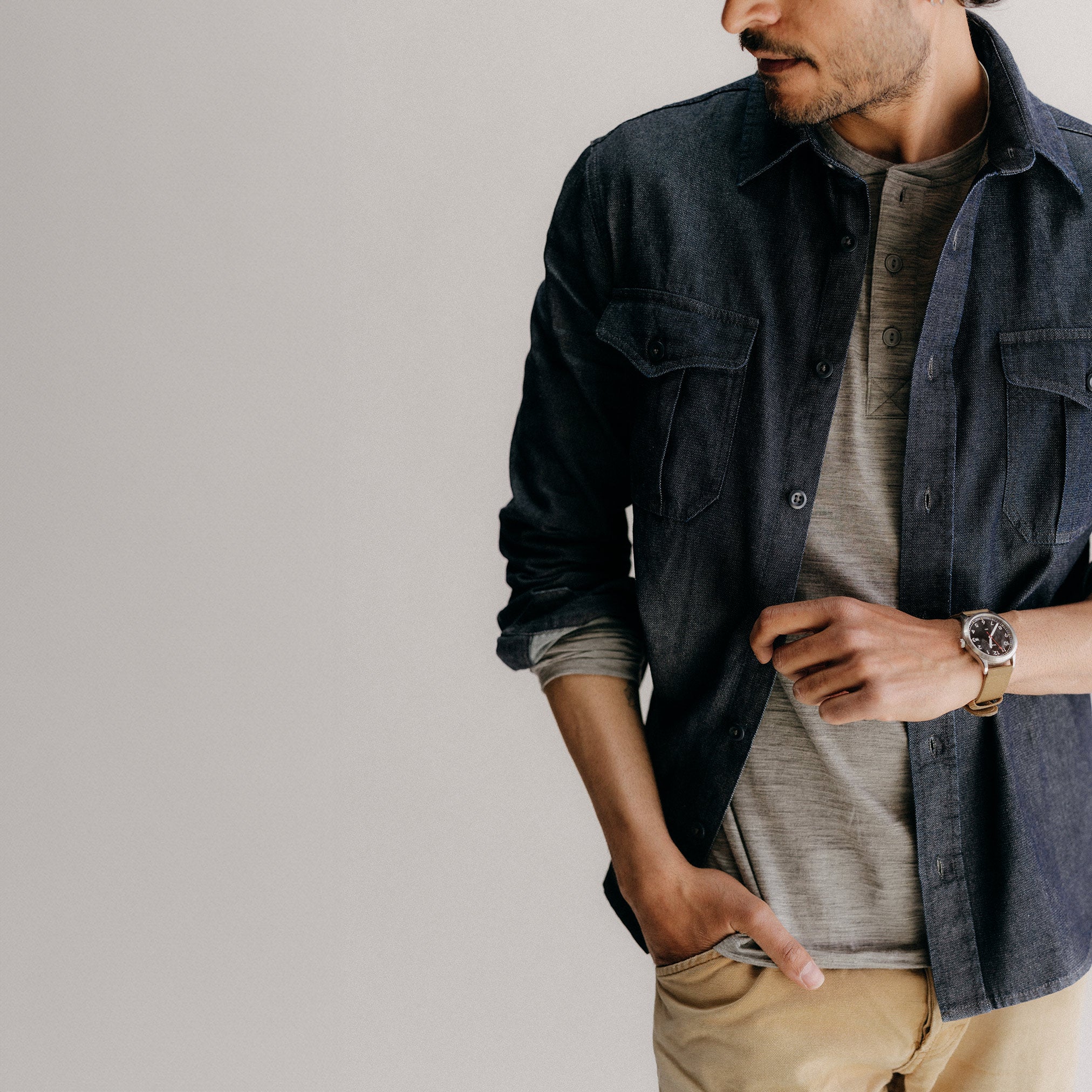 The Saddler Shirt in Indigo Broken Twill