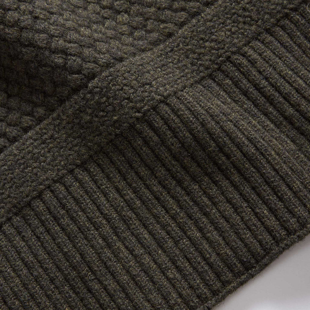 The Textured Knit Scarf in Heather Loden Merino