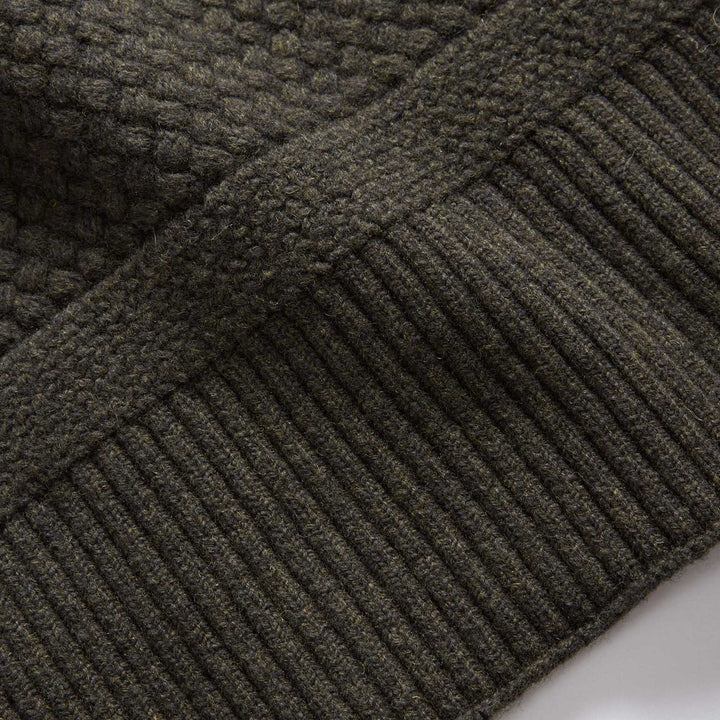 The Textured Knit Scarf in Heather Loden Merino