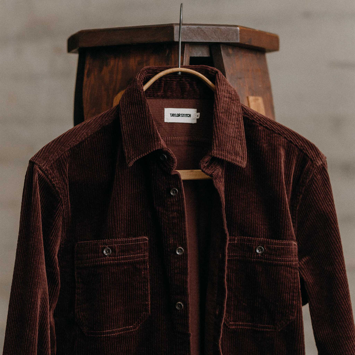 The Utility Shirt in  Burgundy Corduroy