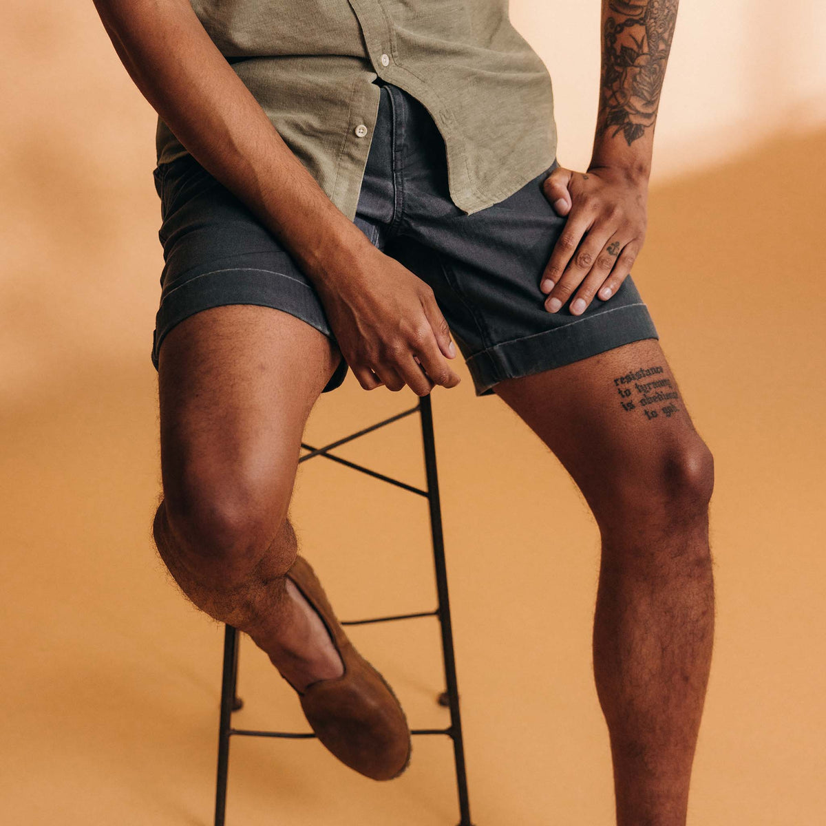 The Matlow Short in Dark Navy Herringbone